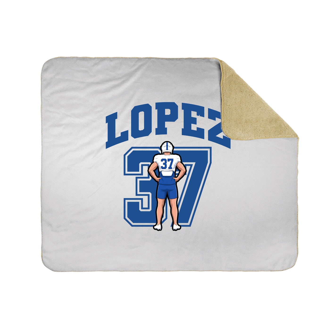 Throw Blanket — Number in White