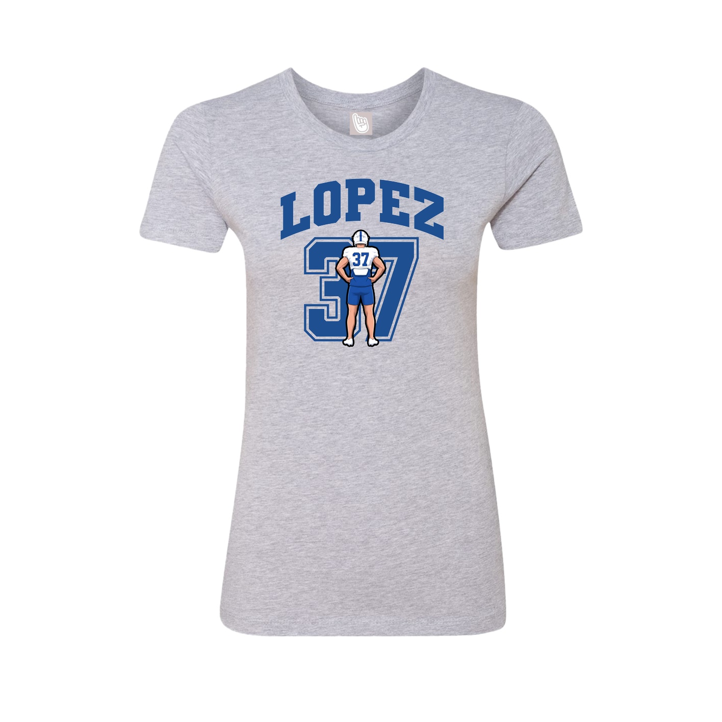 Fitted Women's Tee — Number in Grey
