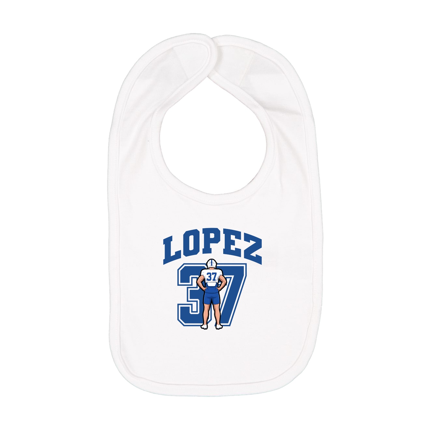 Infant Bib — Number in White