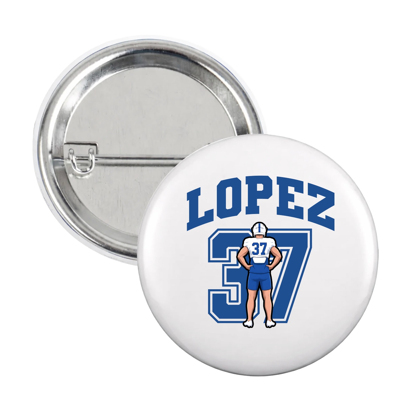 Game Day Button — Number in White
