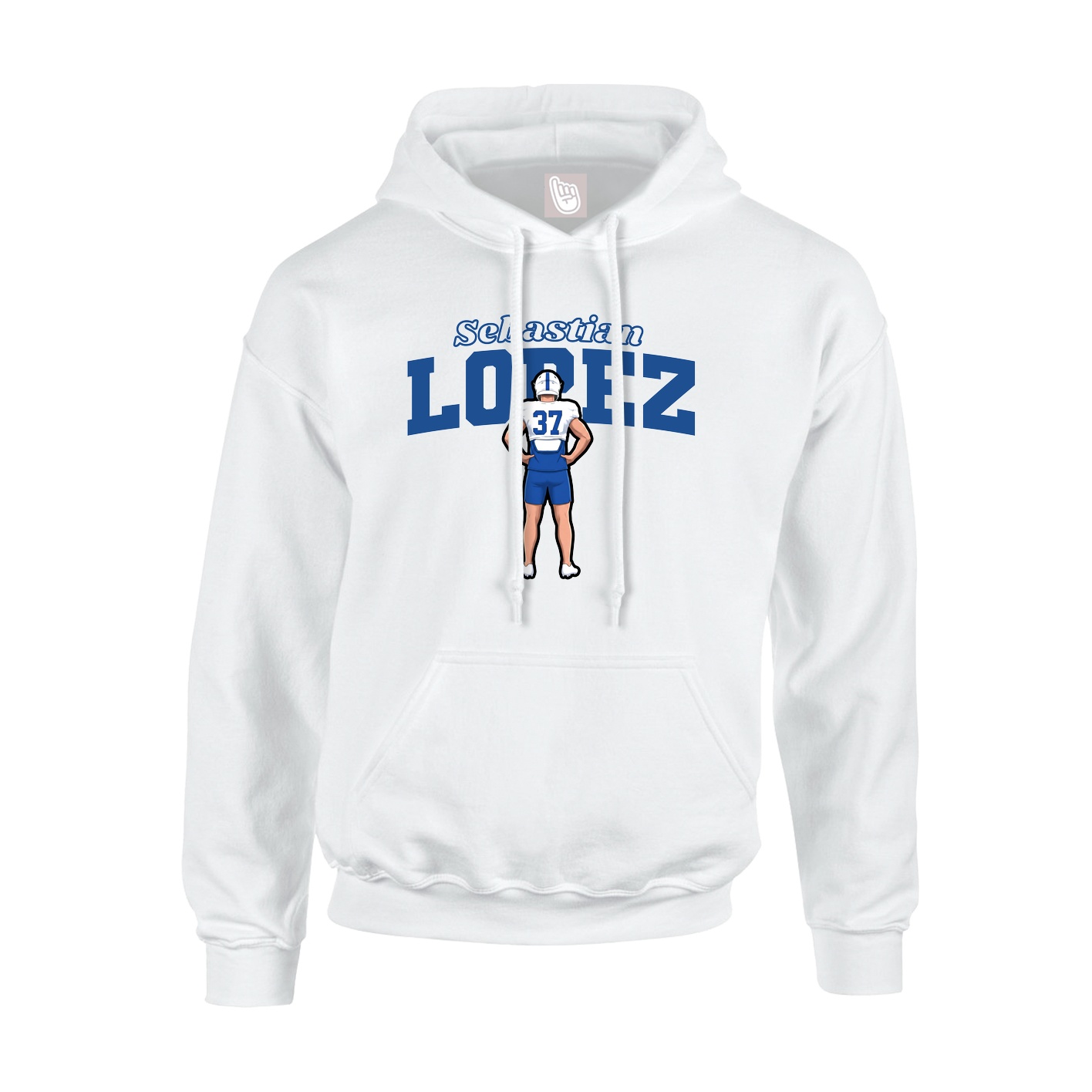 Hoodie — Name Arch in White