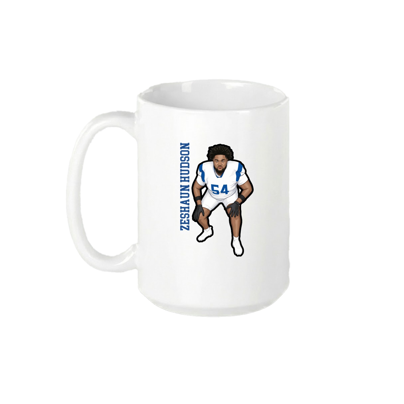 15oz Coffee Mug — Name Vertical in White