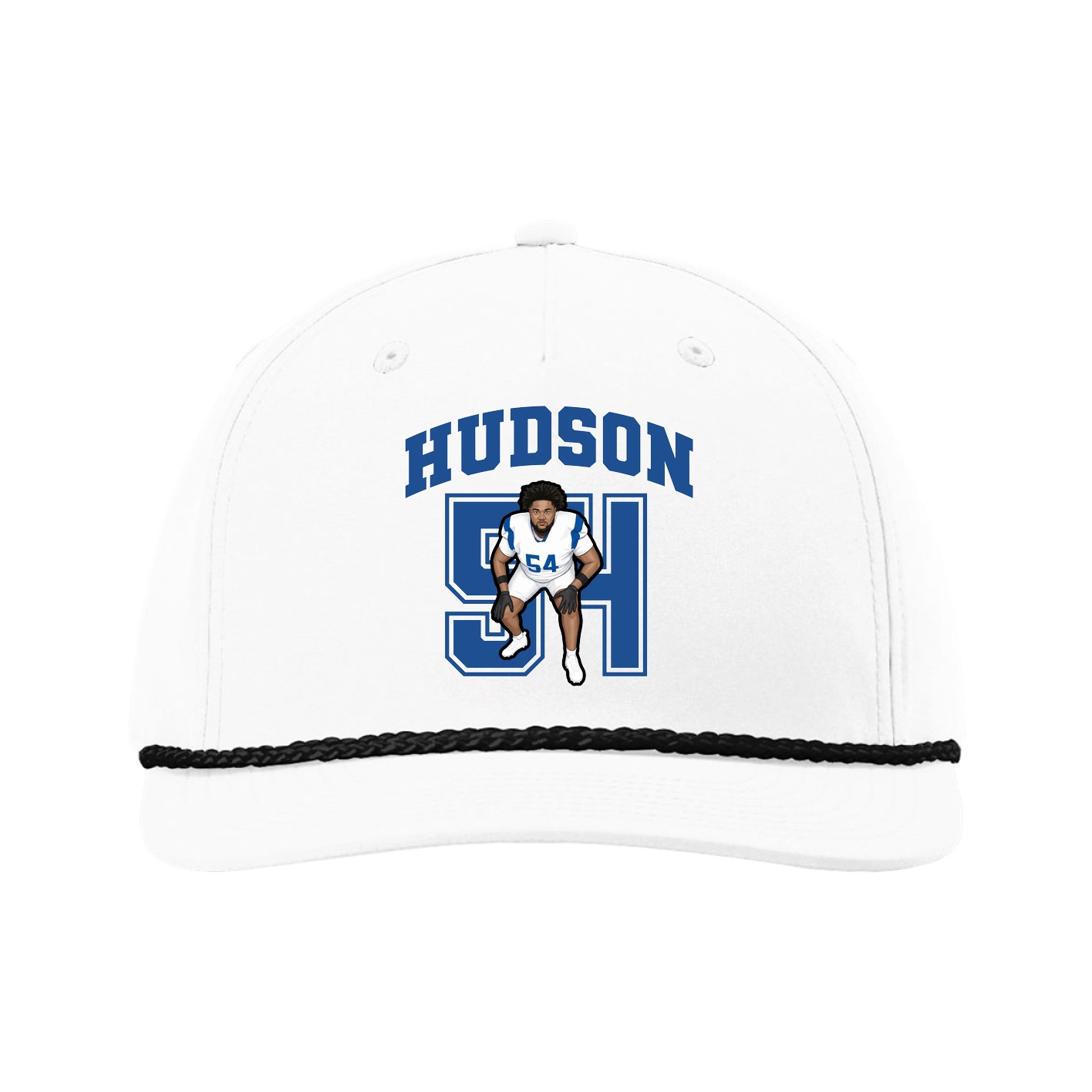 Five-Panel Classic Rope Cap — Number in White