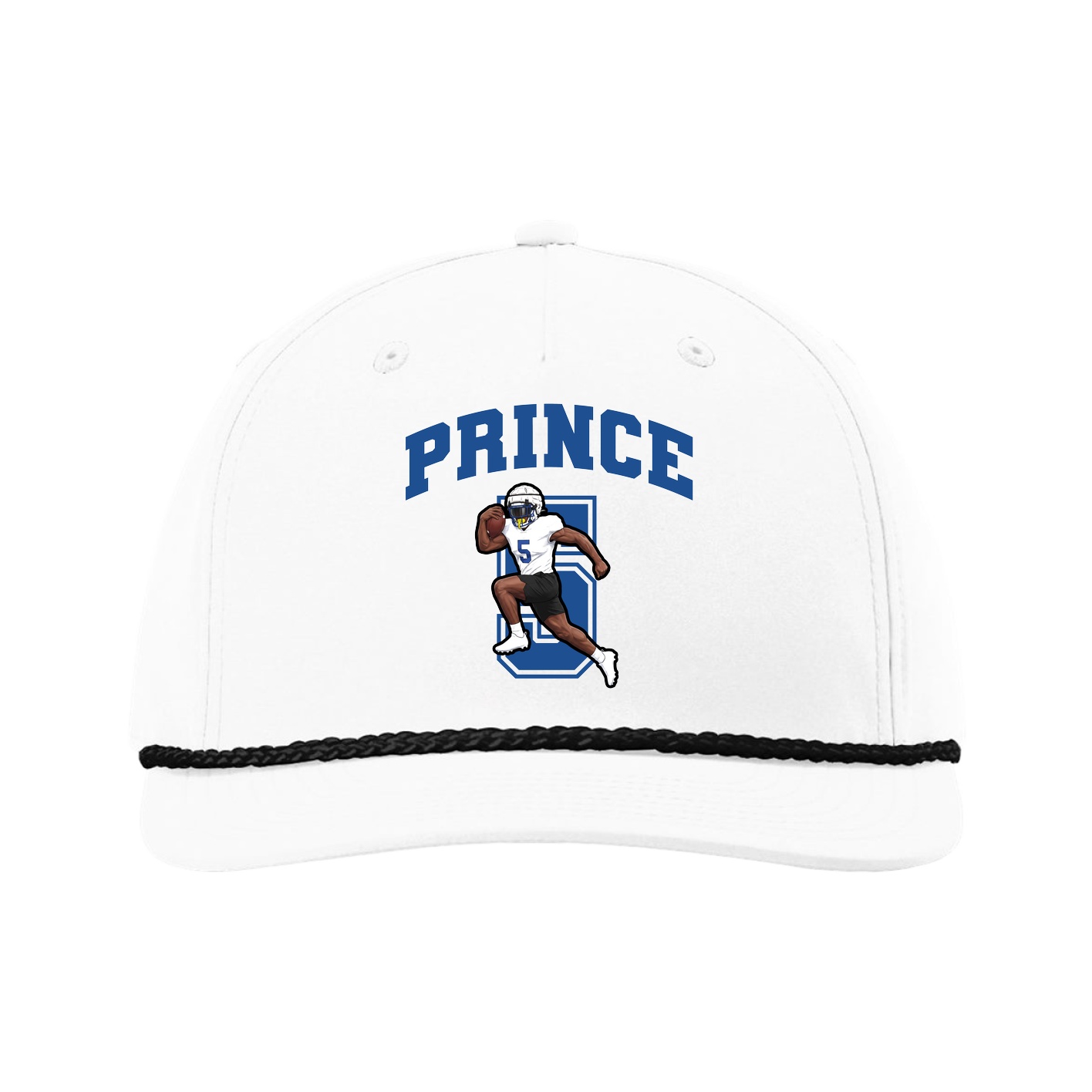Five-Panel Classic Rope Cap — Number in White