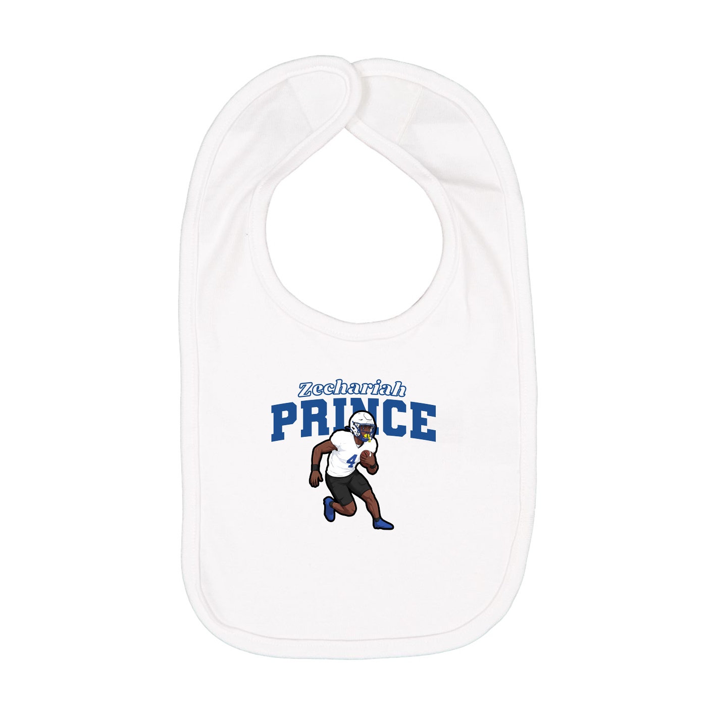 Infant Bib — Name Arch in White