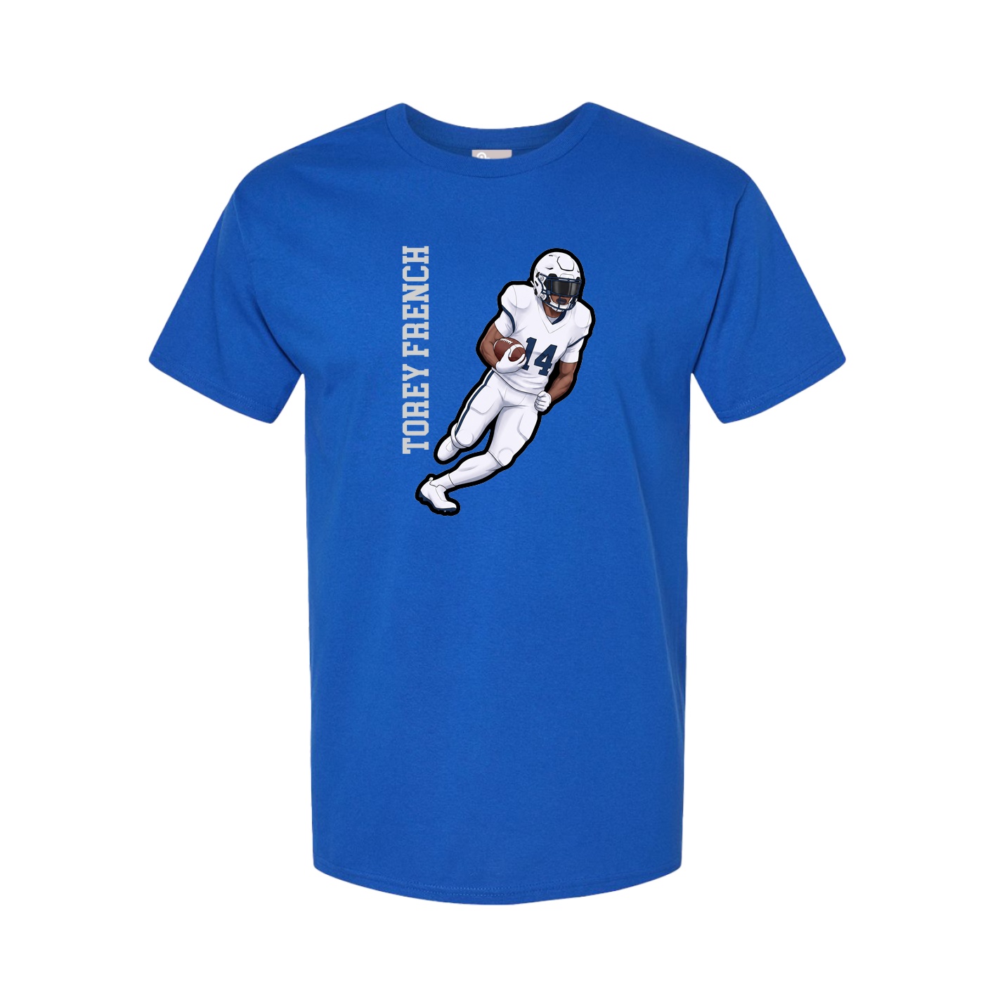 Youth Tee — Name Vertical in Royal
