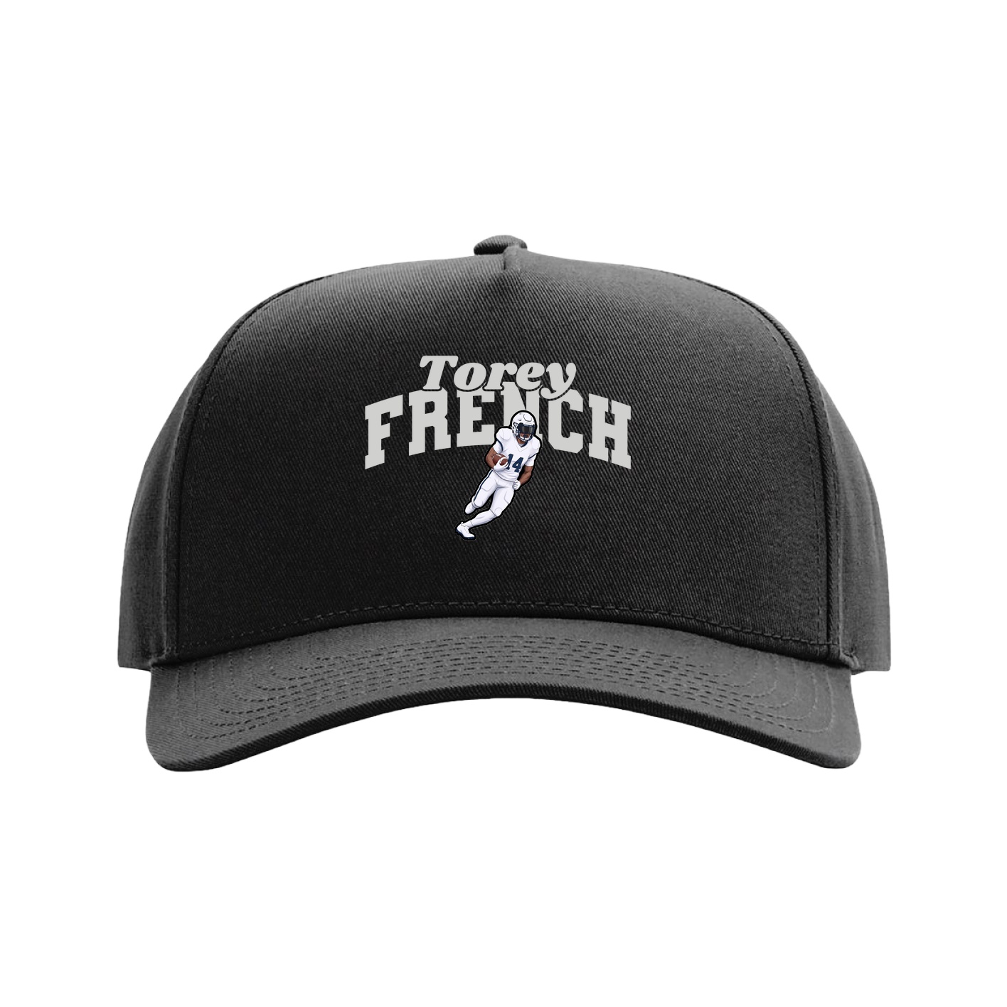 Full Fabric Five-Panel Champ Cap — Signature Arch in Black