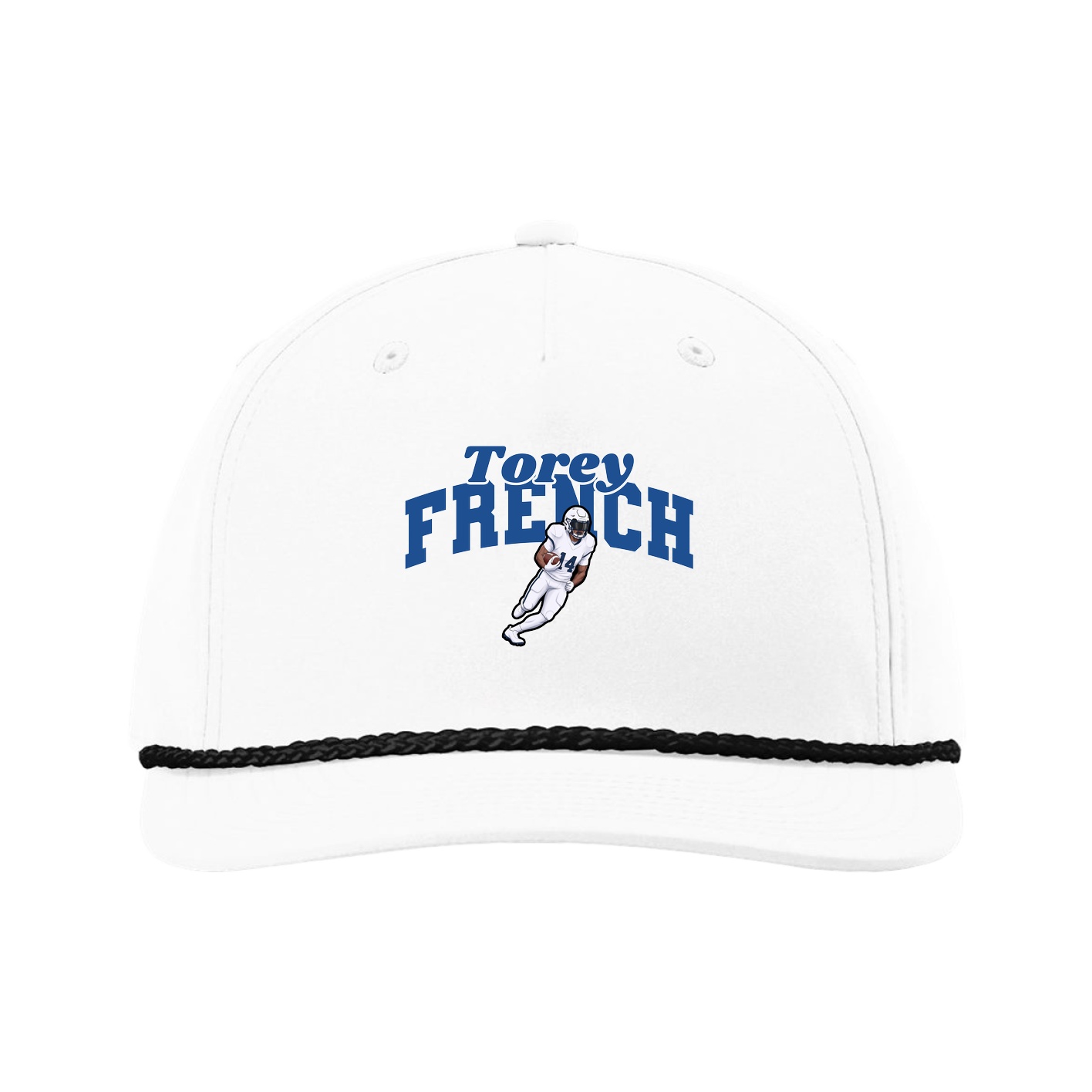 Five-Panel Classic Rope Cap — Signature Arch in White