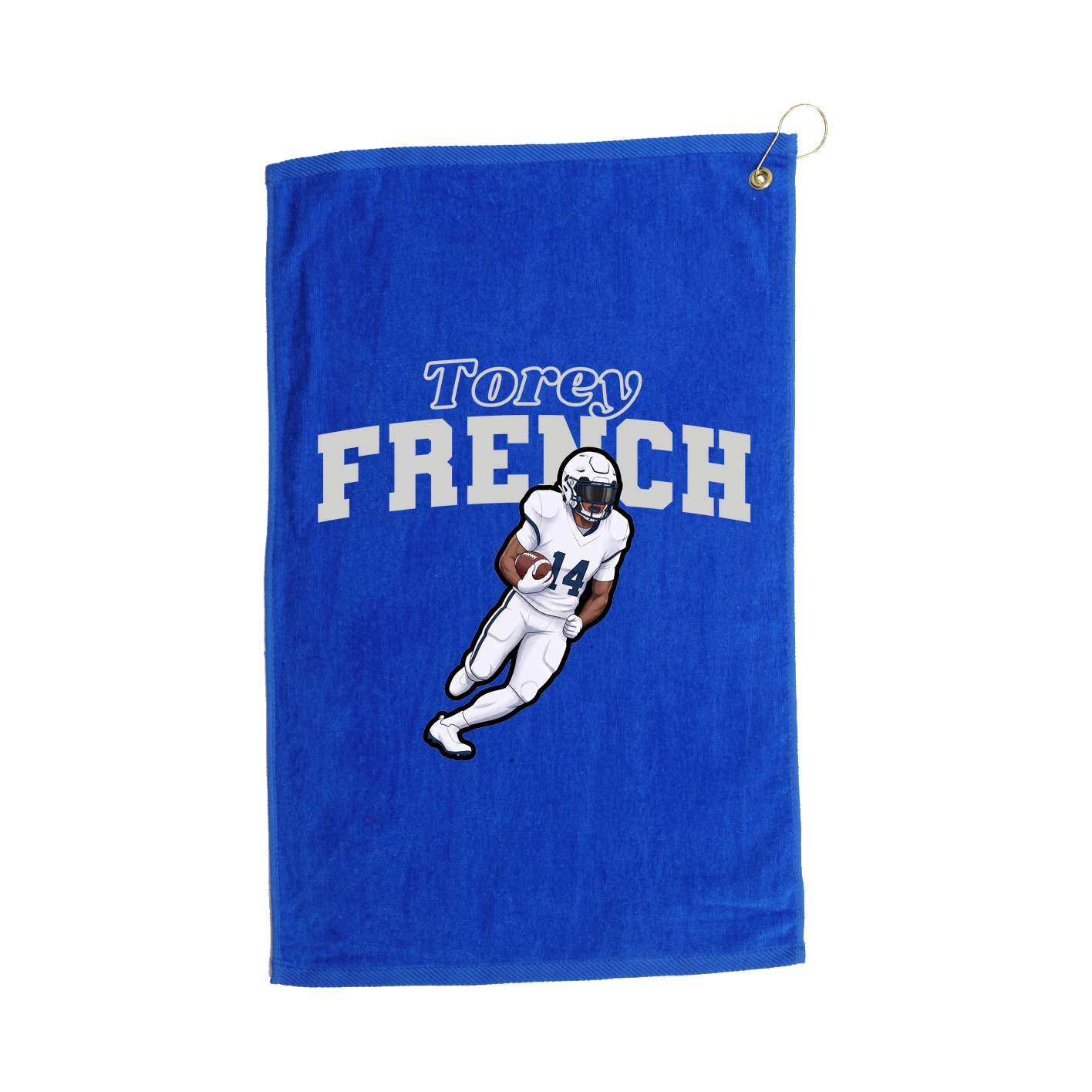 Golf Towel — Name Arch in Royal