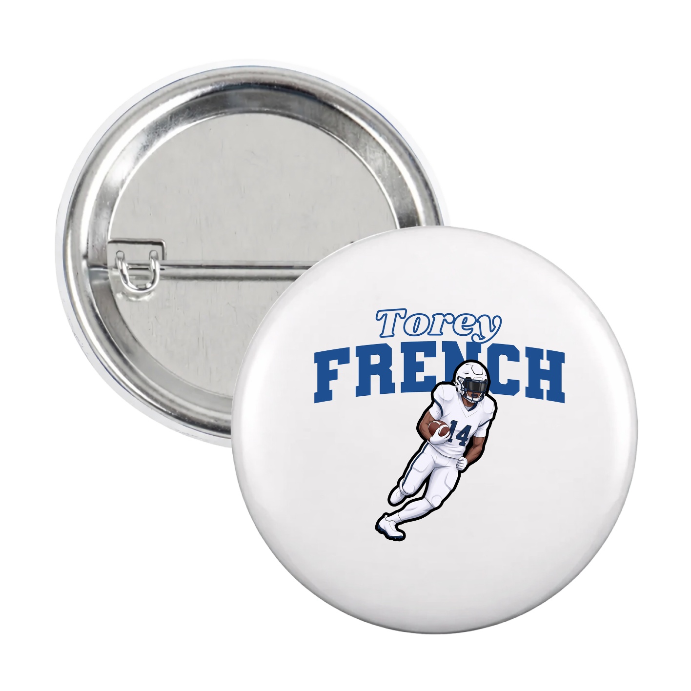 Game Day Button — Name Arch in White