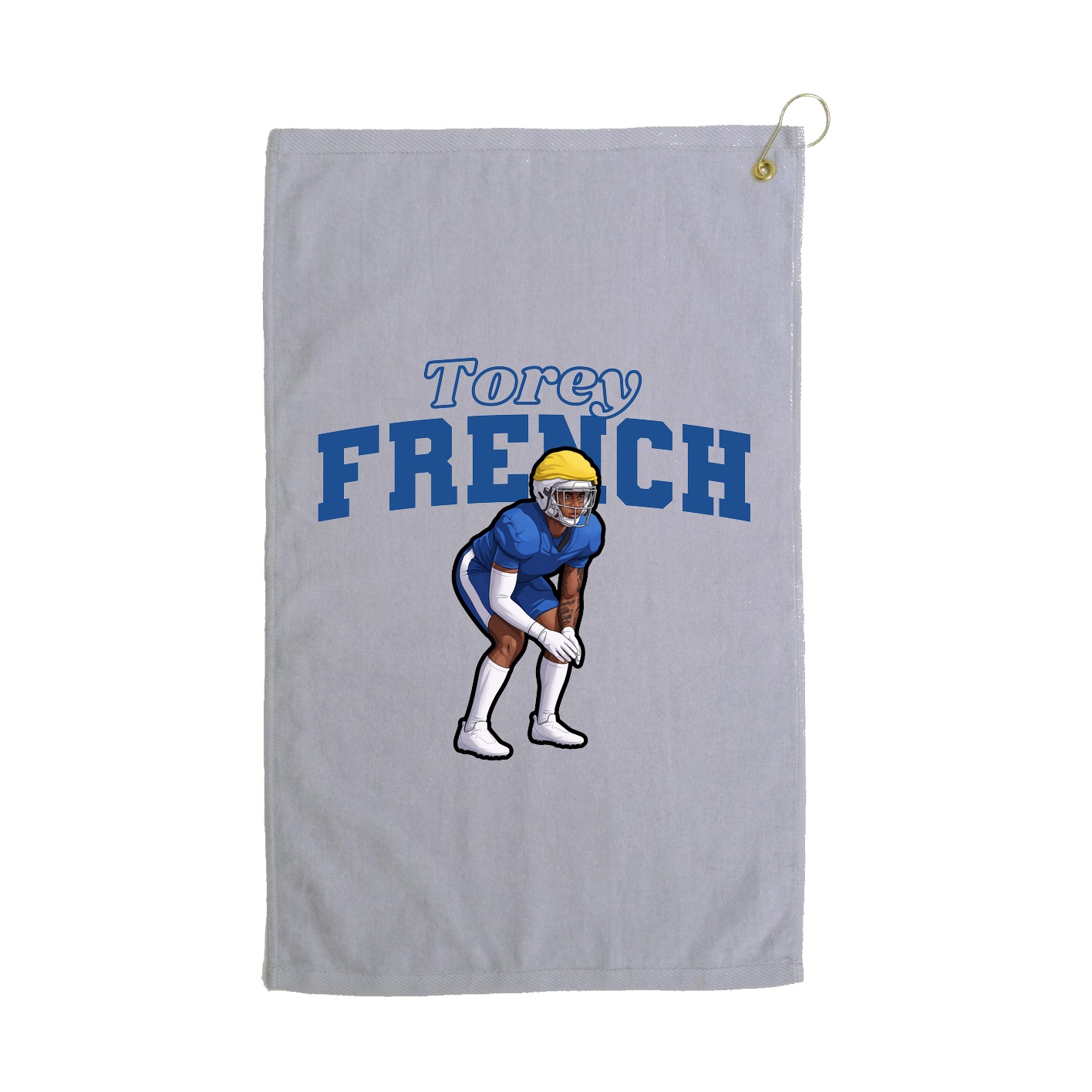 Golf Towel — Name Arch in Grey