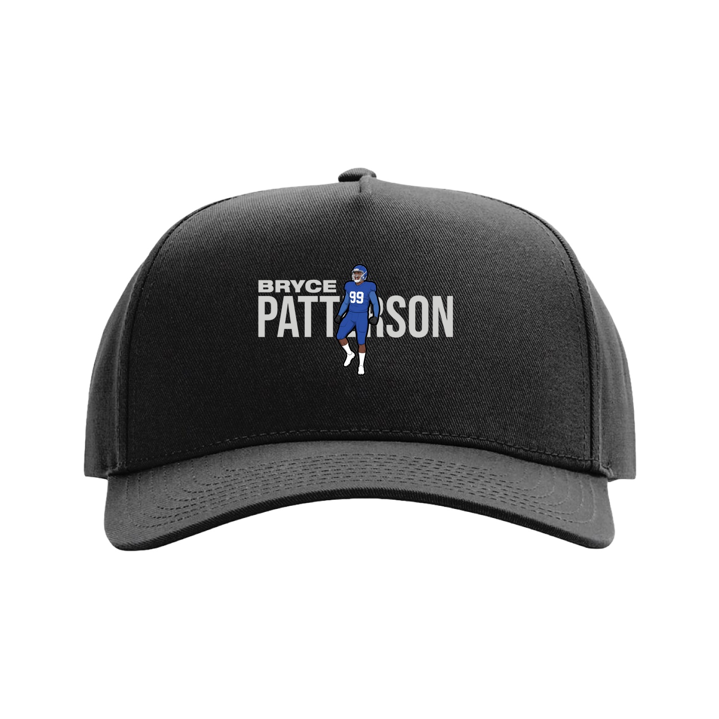 Full Fabric Five-Panel Champ Cap — Player Name in Black