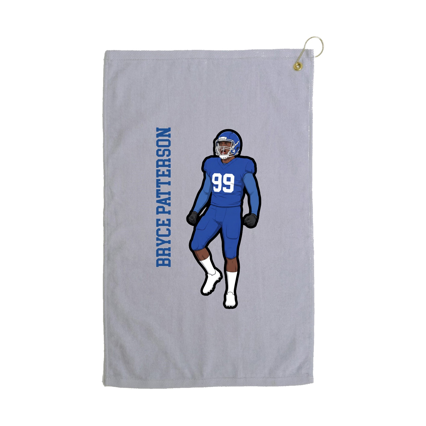 Golf Towel — Name Vertical in Grey