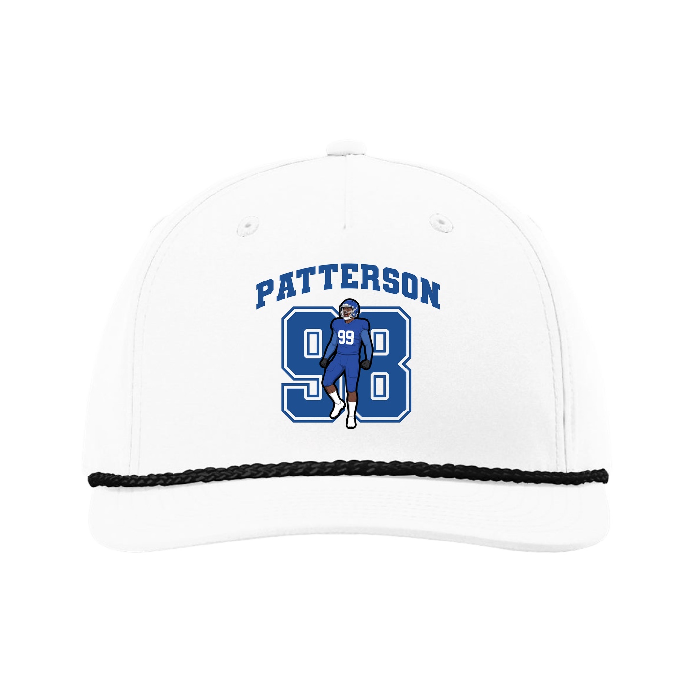 Five-Panel Classic Rope Cap — Number in White