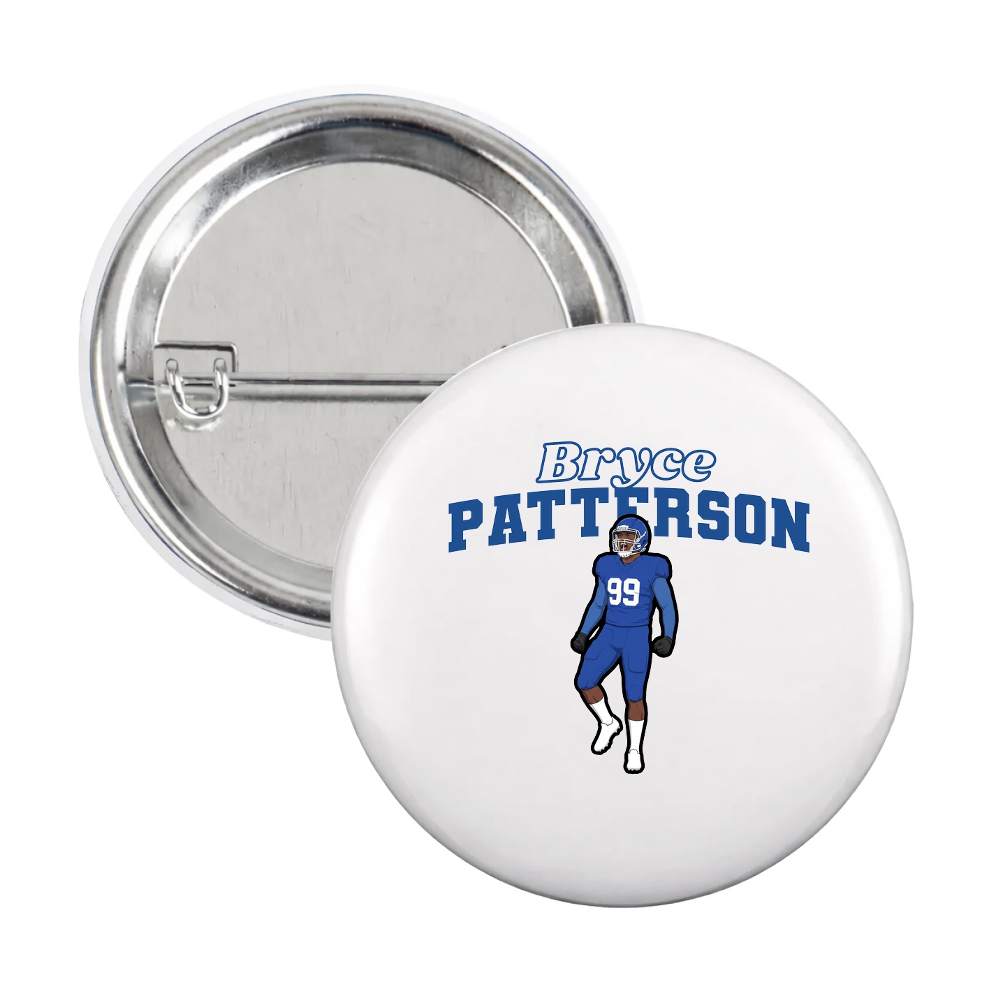 Game Day Button — Name Arch in White