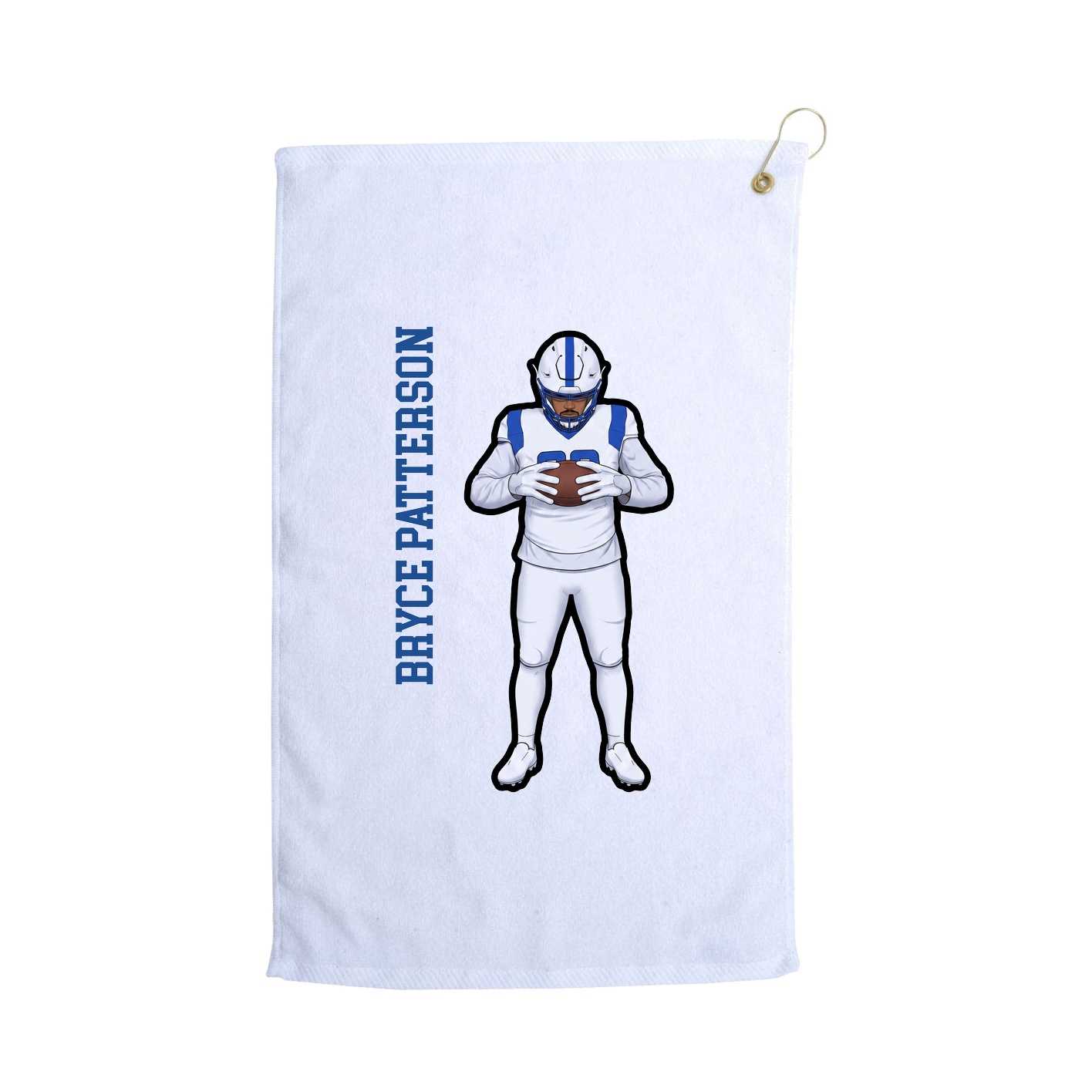 Golf Towel — Name Vertical in White