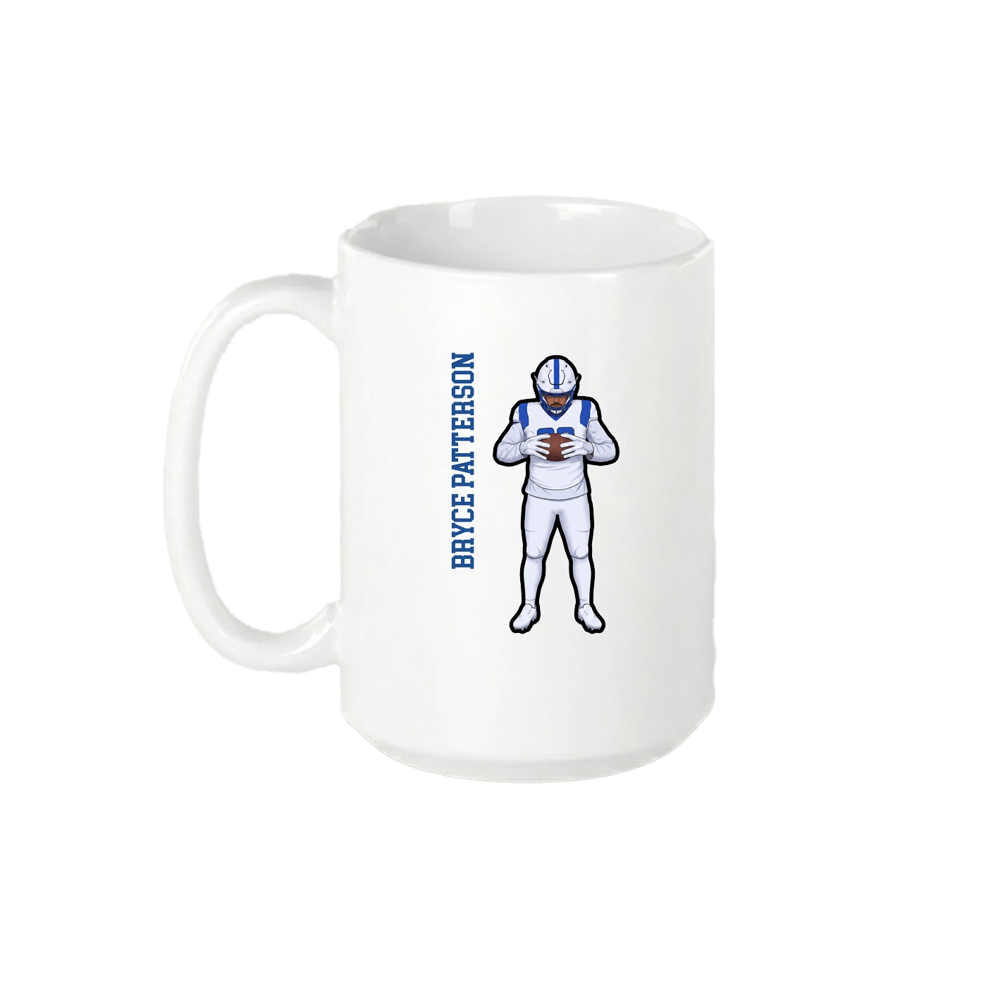 15oz Coffee Mug — Name Vertical in White