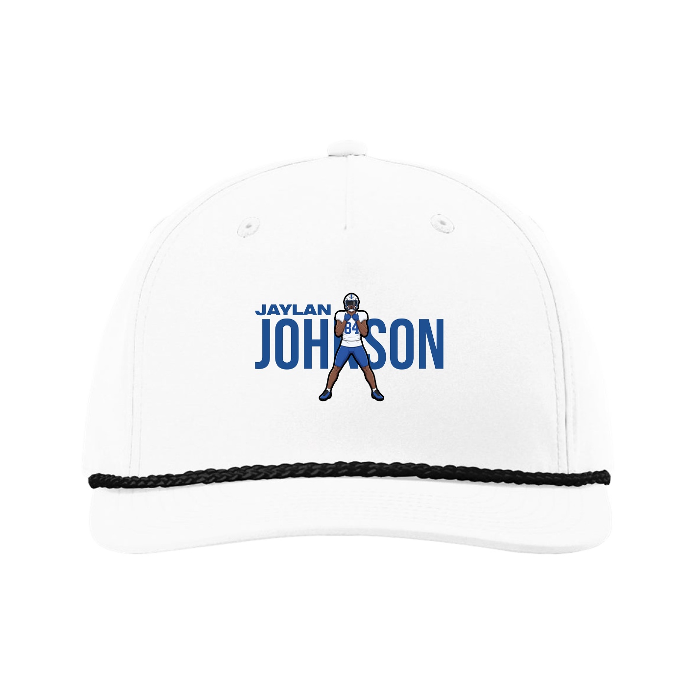 Five-Panel Classic Rope Cap — Player Name in White