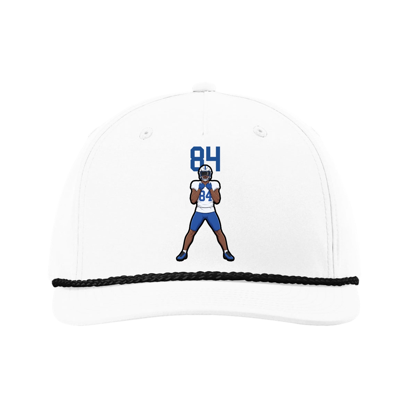 Five-Panel Classic Rope Cap — Number Top in White