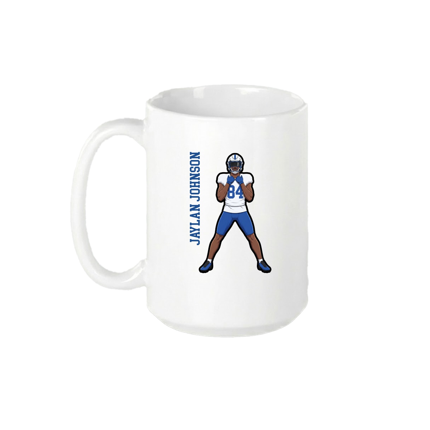 15oz Coffee Mug — Name Vertical in White