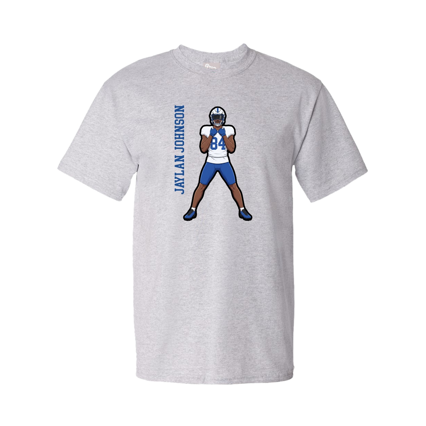 Youth Tee — Name Vertical in Grey