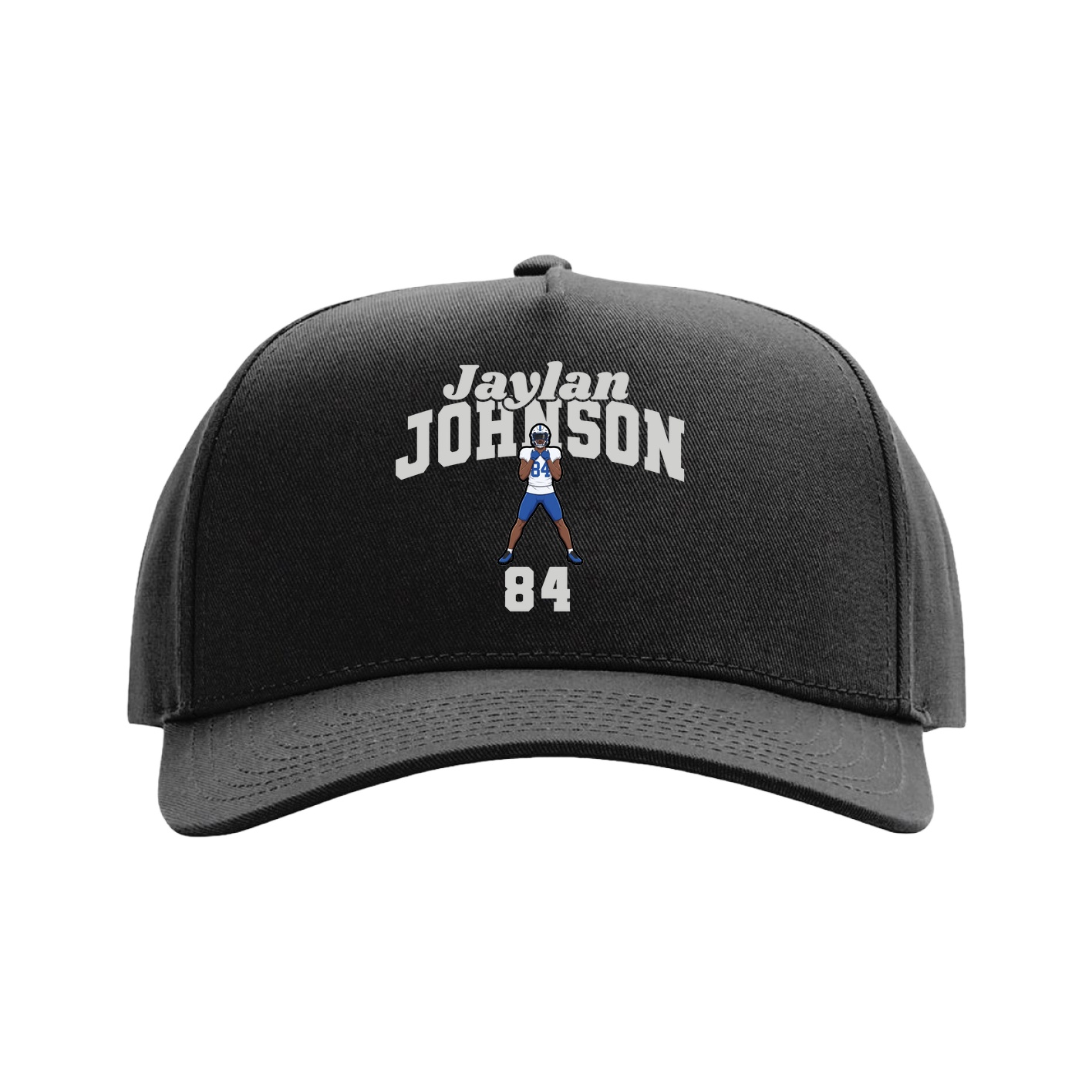 Full Fabric Five-Panel Champ Cap — Signature Arch in Black