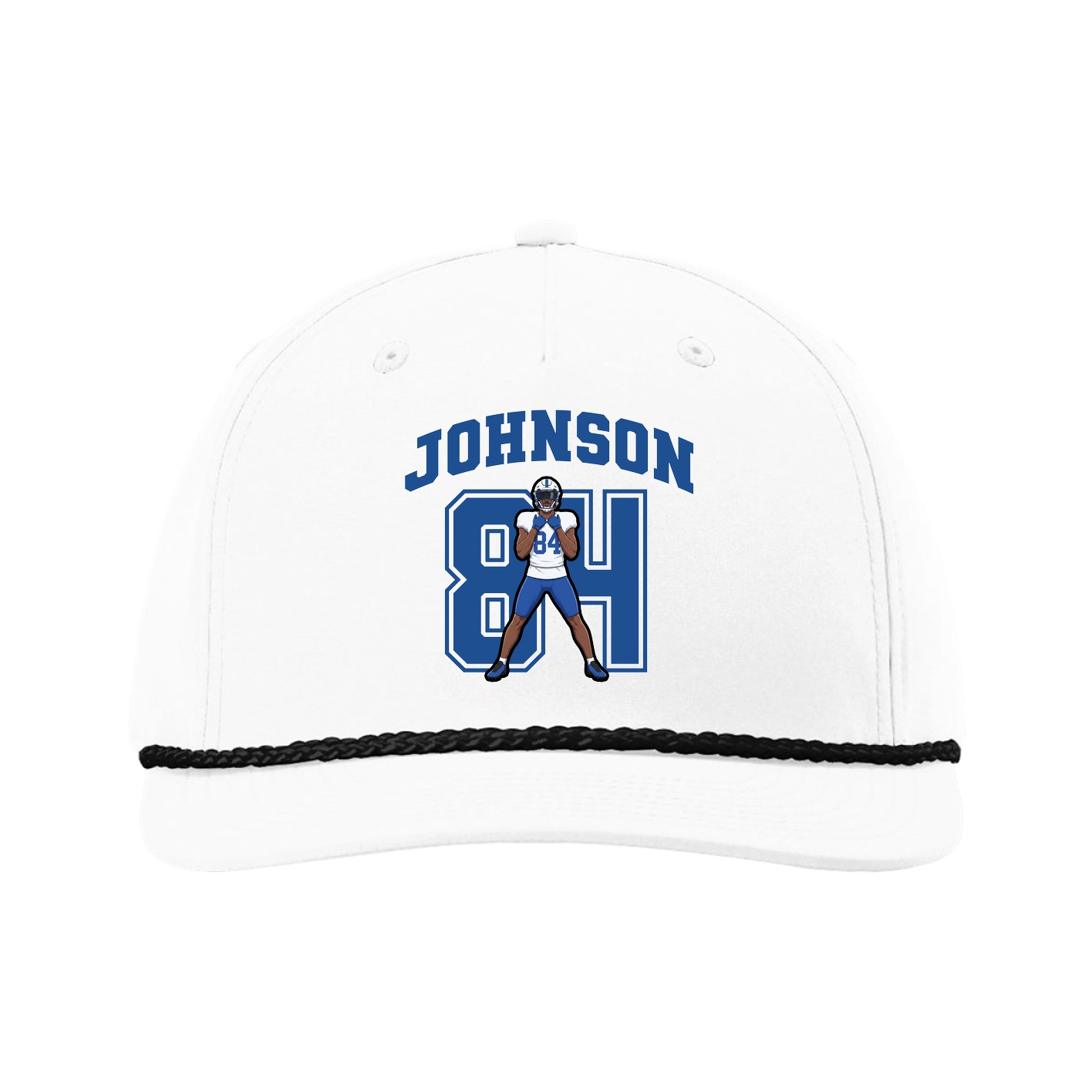 Five-Panel Classic Rope Cap — Number in White
