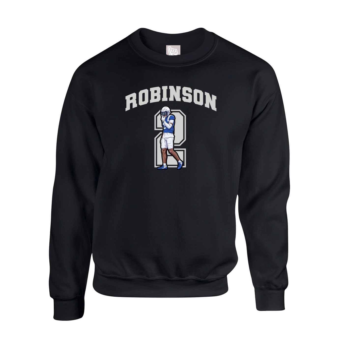 Fleece Crew — Number in Black