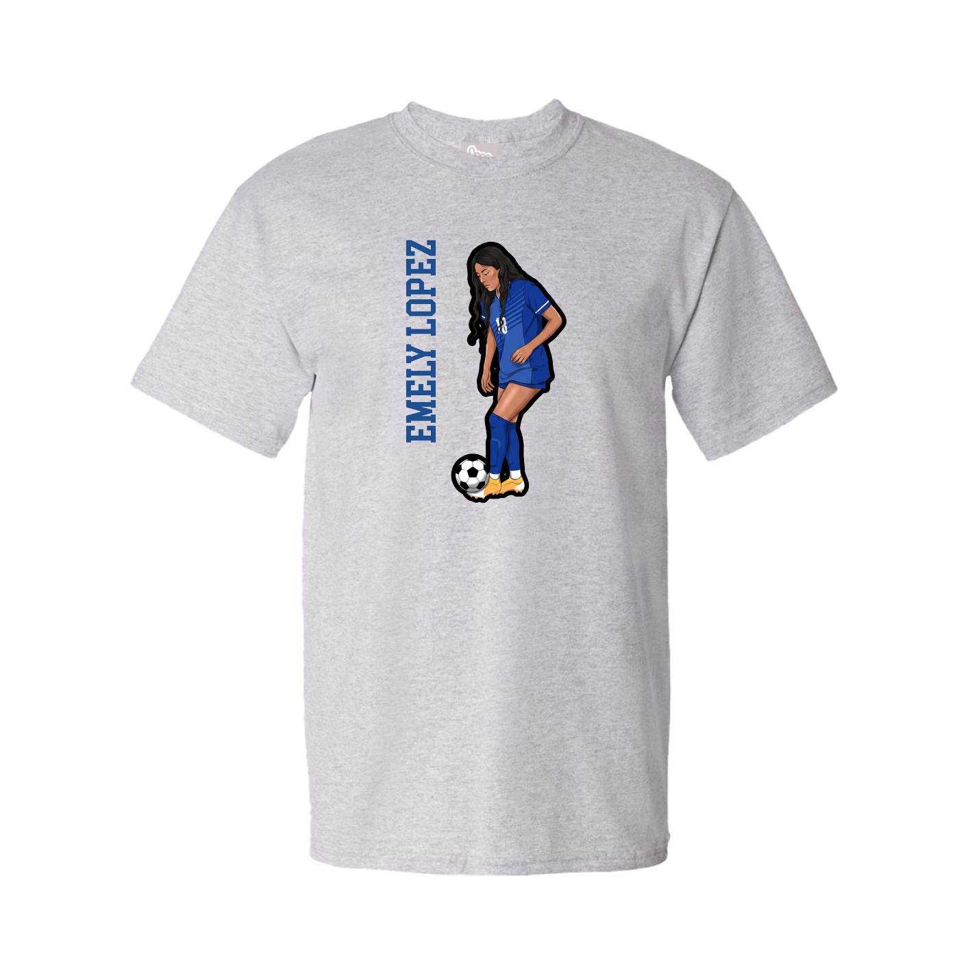 Tee — Name Vertical in Grey
