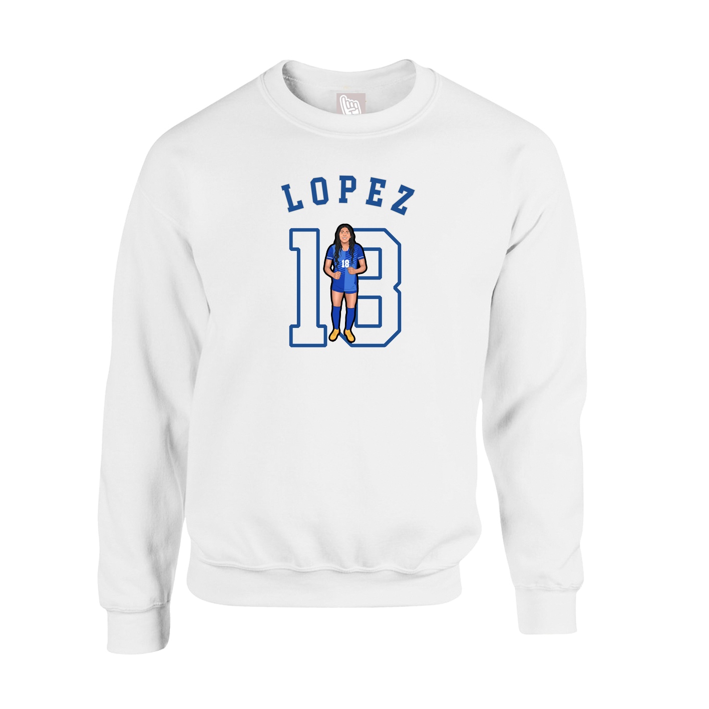 Fleece Crew — Shirsey Arch in White