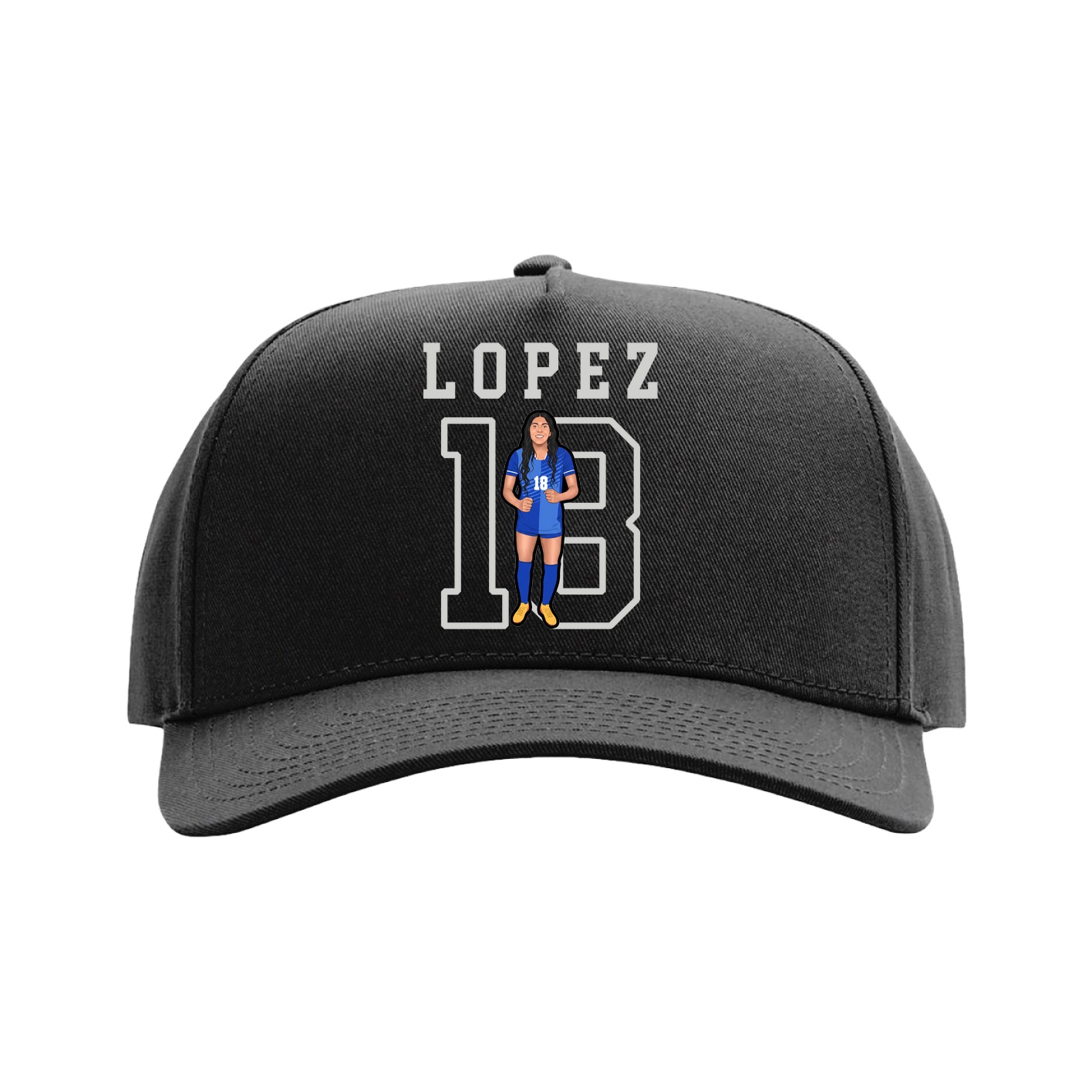 Full Fabric Five-Panel Champ Cap — Shirsey in Black