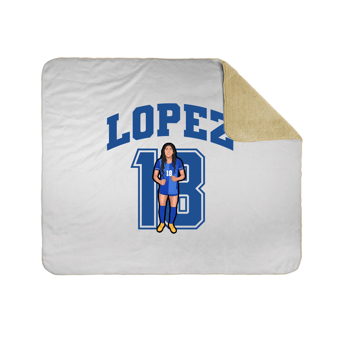 Throw Blanket — Number in White