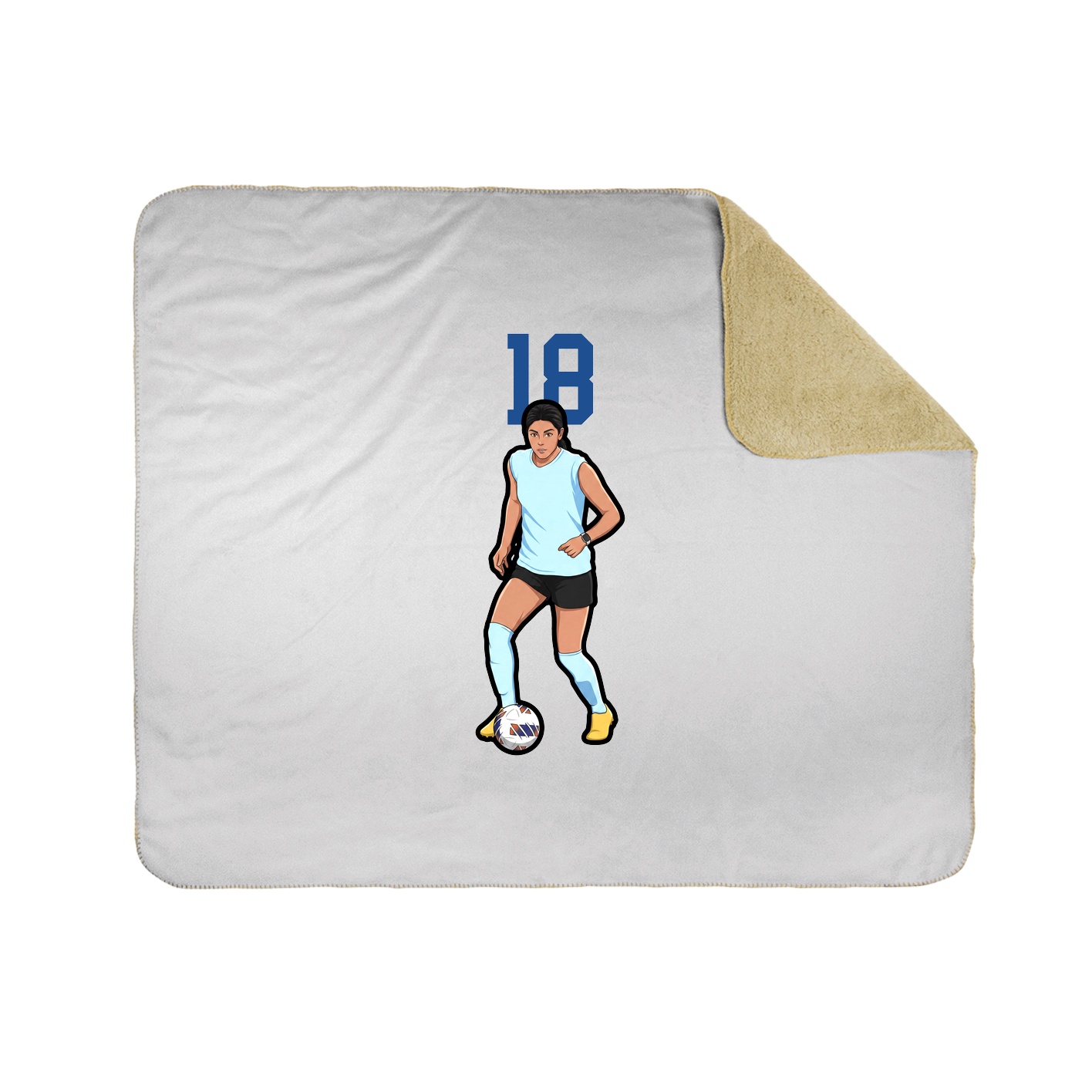 Throw Blanket — Number Top in White