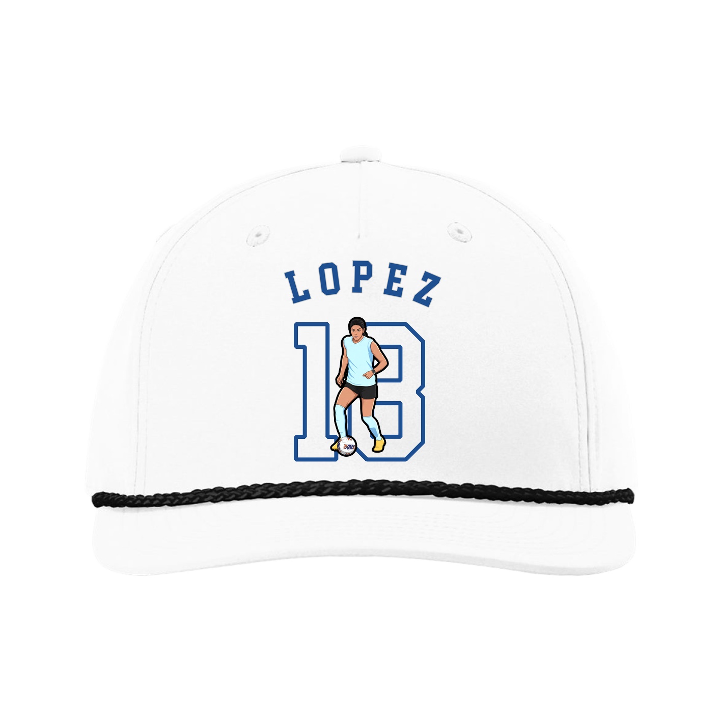 Five-Panel Classic Rope Cap — Shirsey Arch in White
