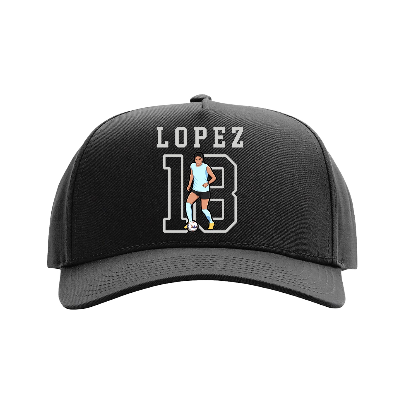 Full Fabric Five-Panel Champ Cap — Shirsey in Black