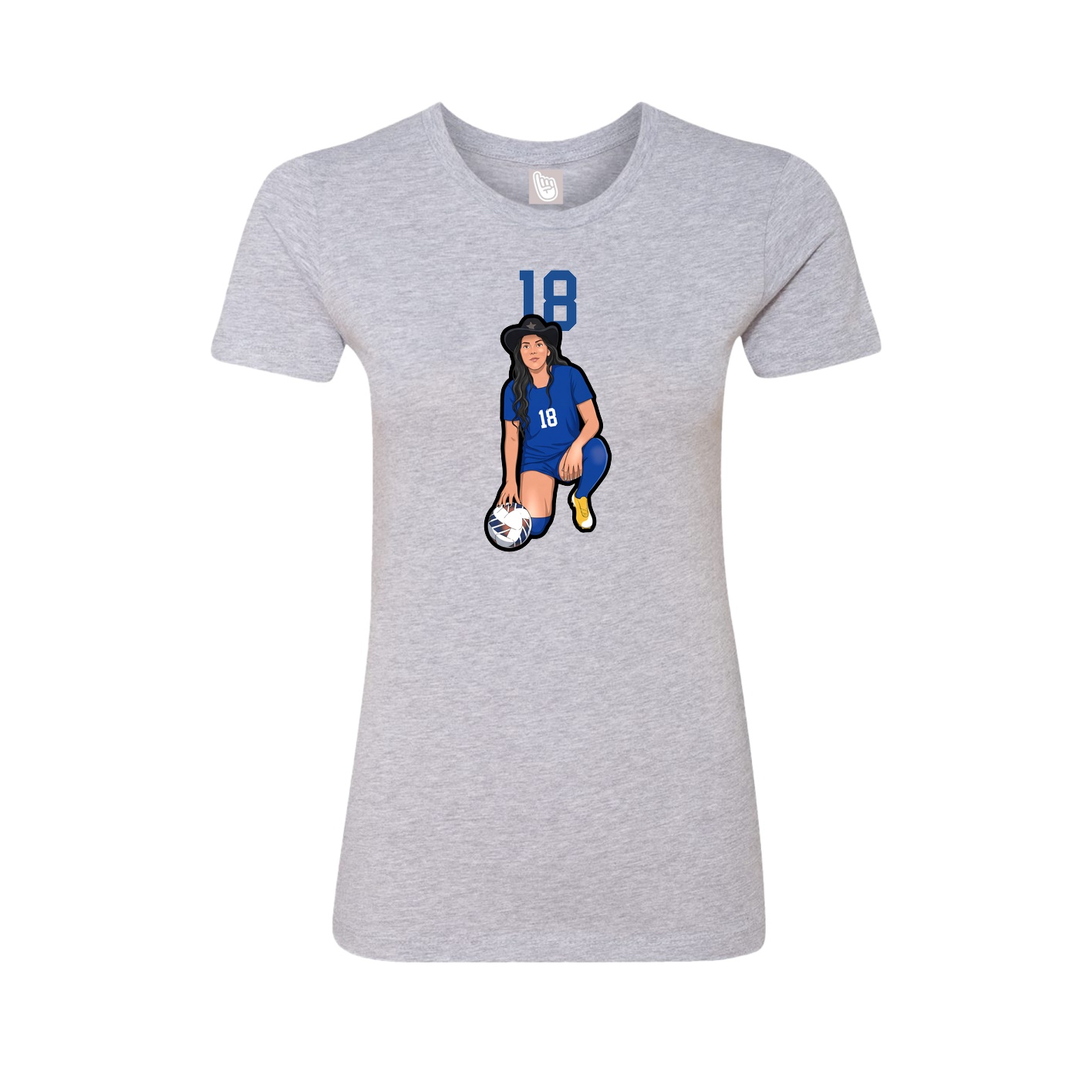 Fitted Women's Tee — Number Top in Grey