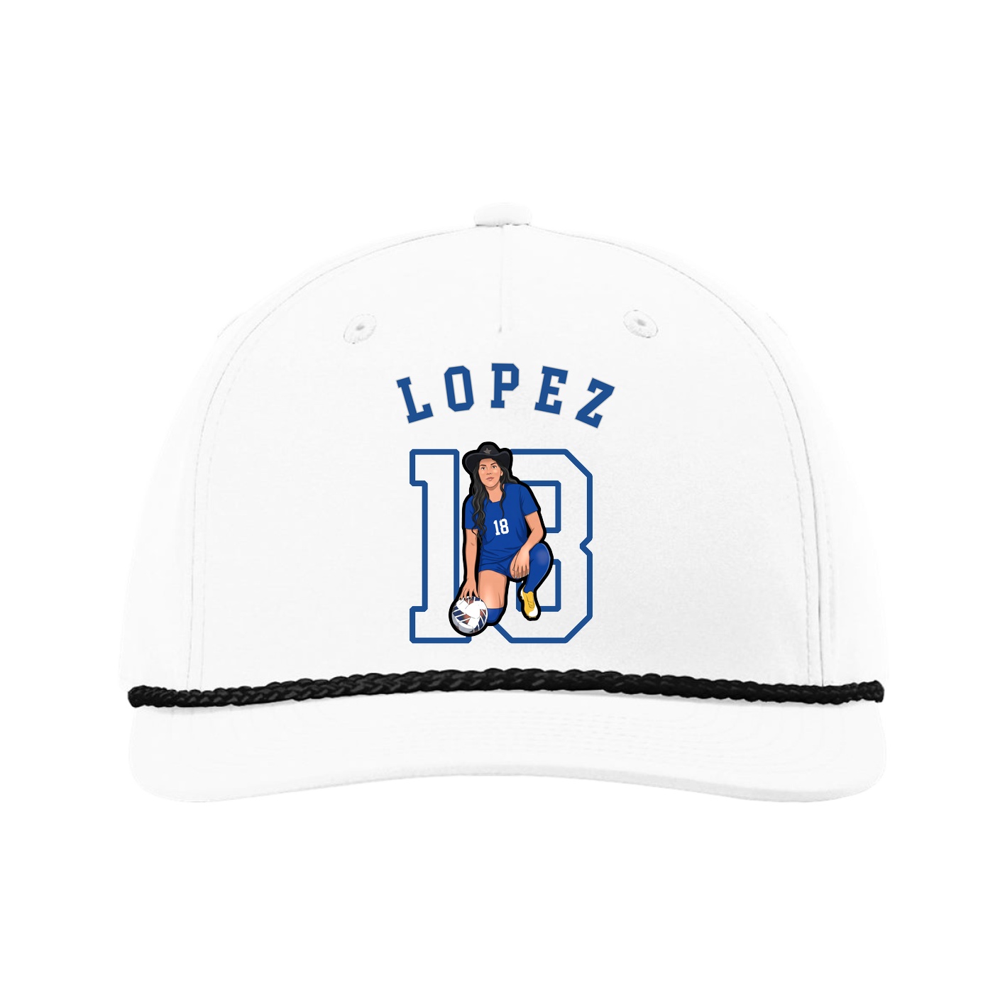 Five-Panel Classic Rope Cap — Shirsey Arch in White