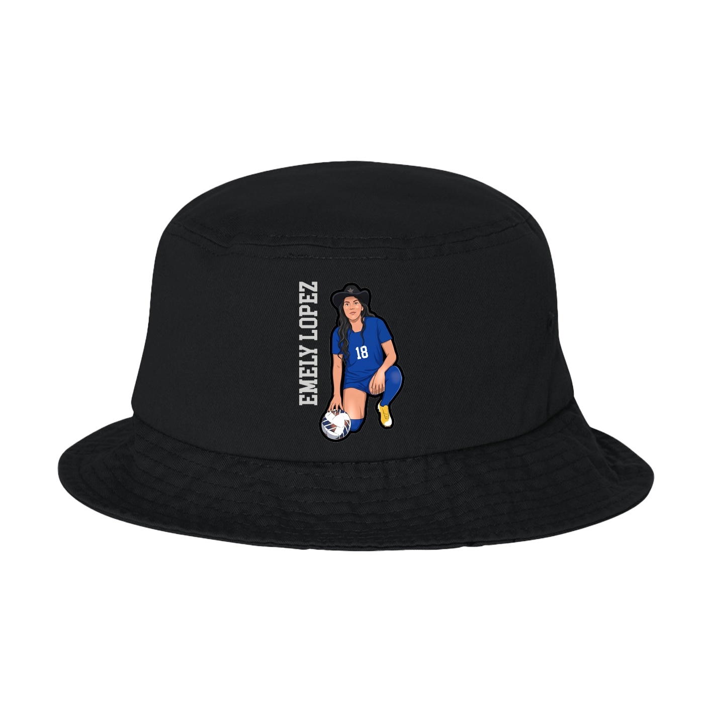 Bucket Cap — Name Vertical in Black
