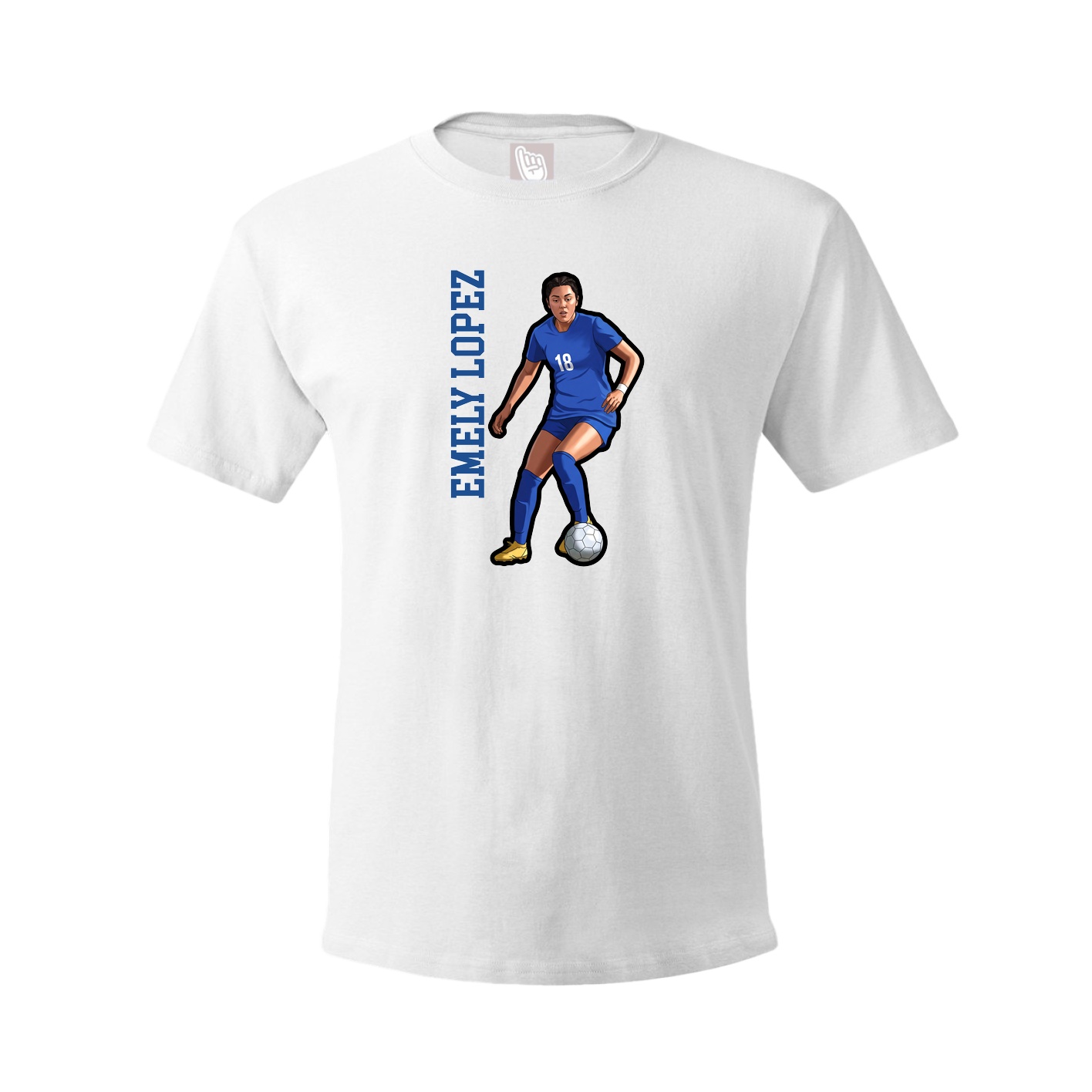 Youth Tee — Name Vertical in White