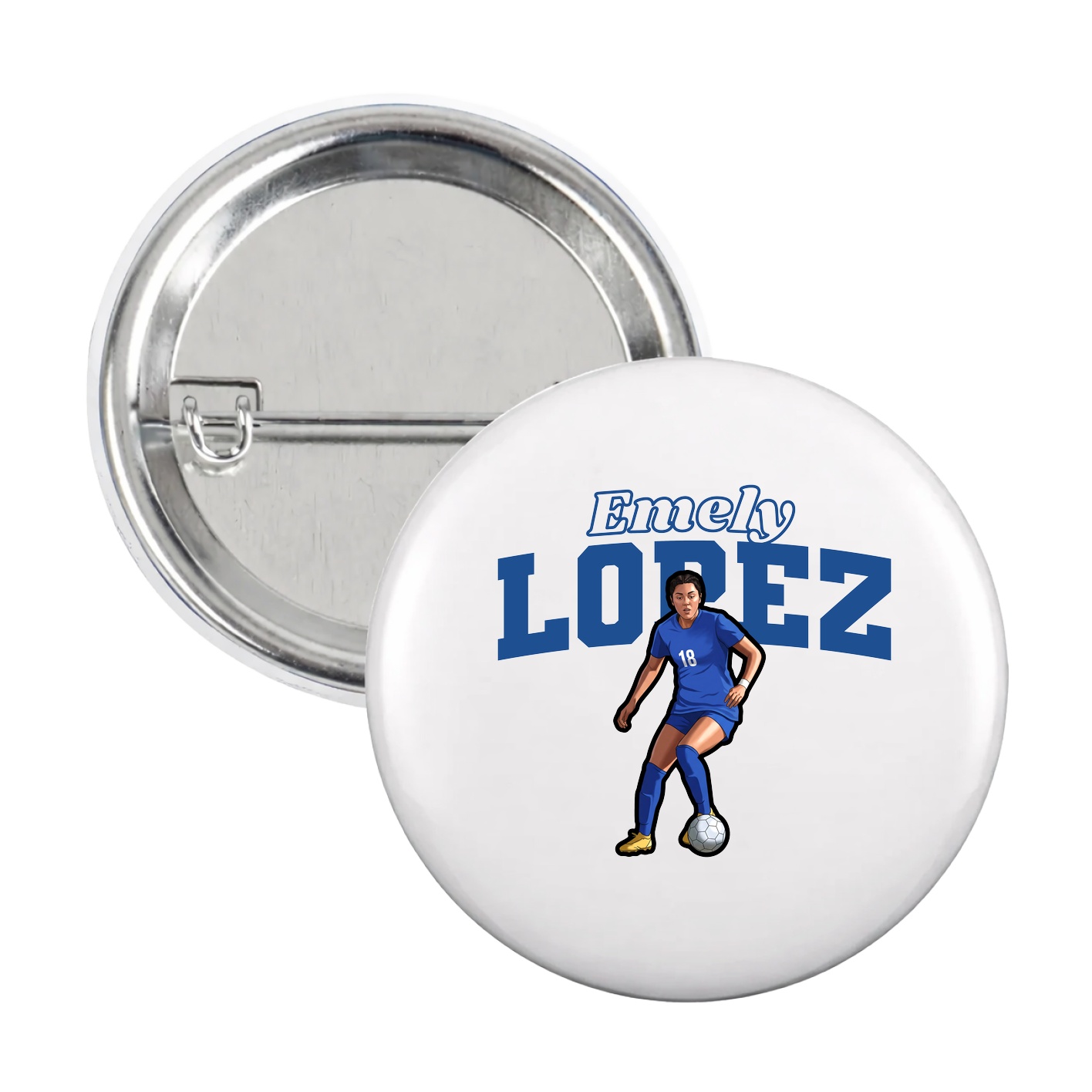 Game Day Button — Name Arch in White