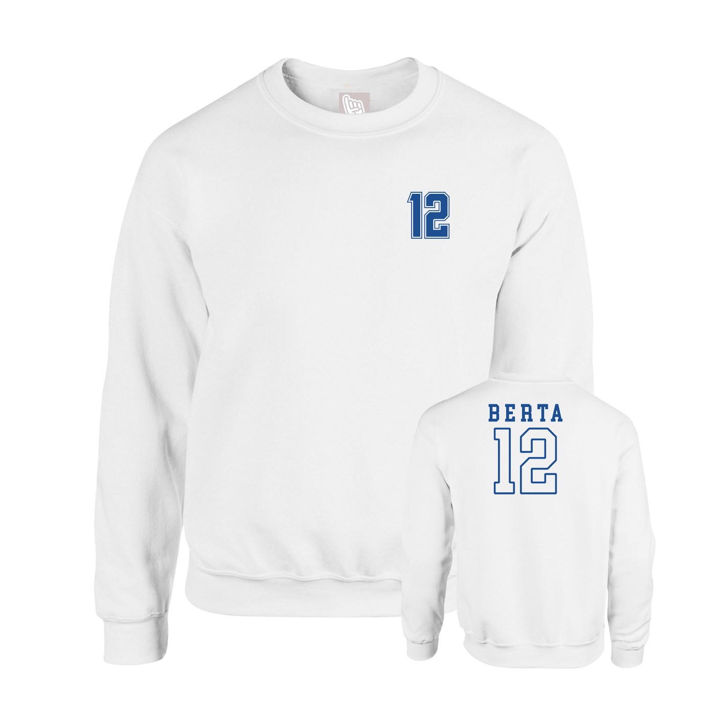 Fleece Crew — Chest Back in White