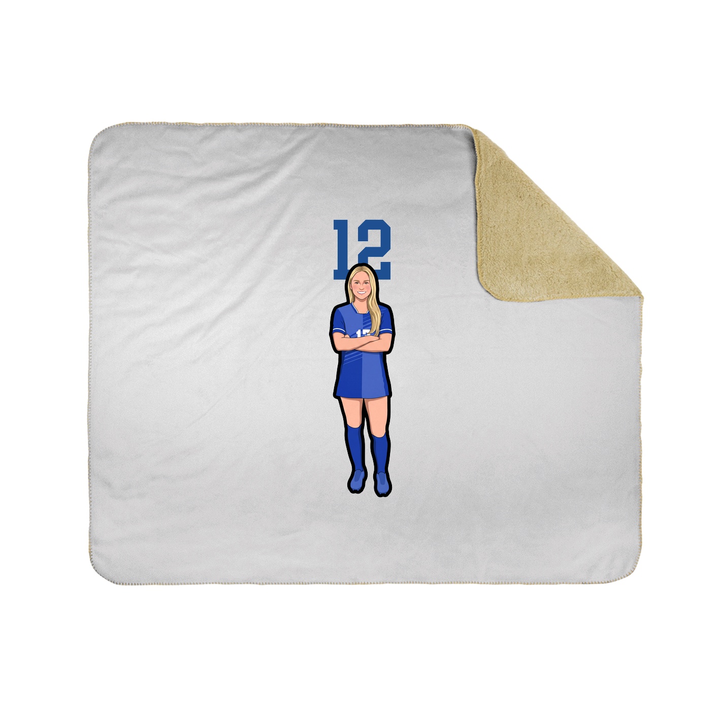 Throw Blanket — Number Top in White