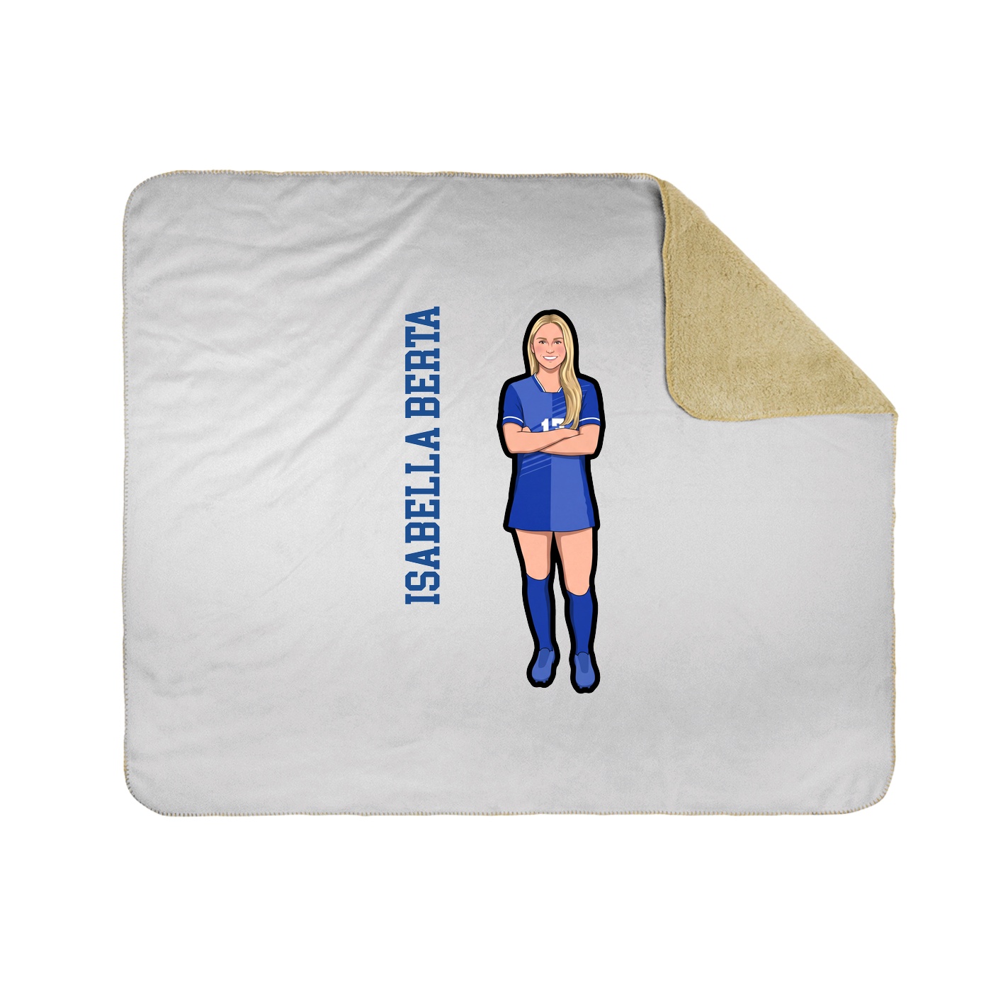 Throw Blanket — Name Vertical in White