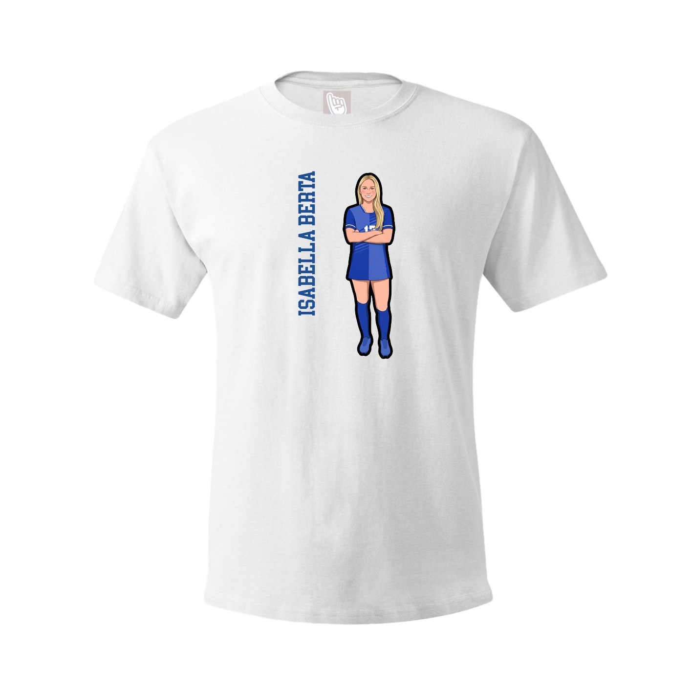 Youth Tee — Name Vertical in White