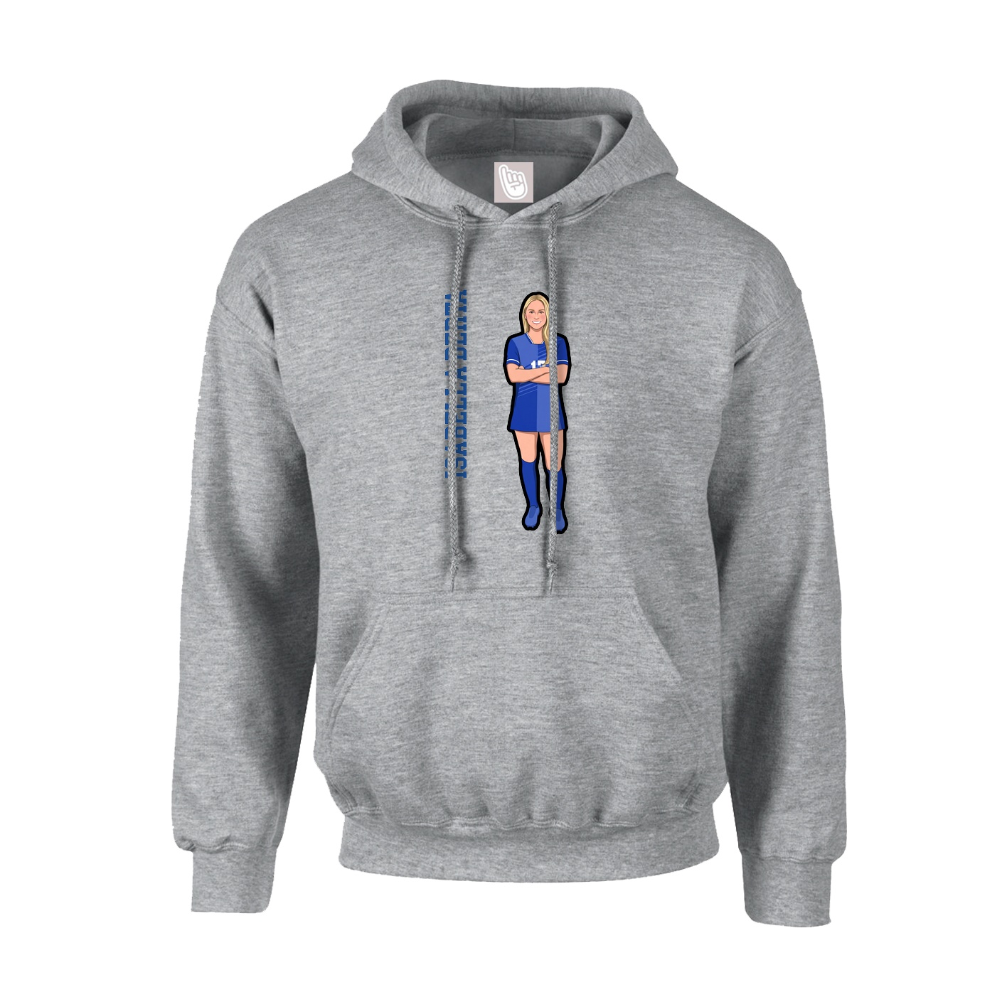 Hoodie — Name Vertical in Grey