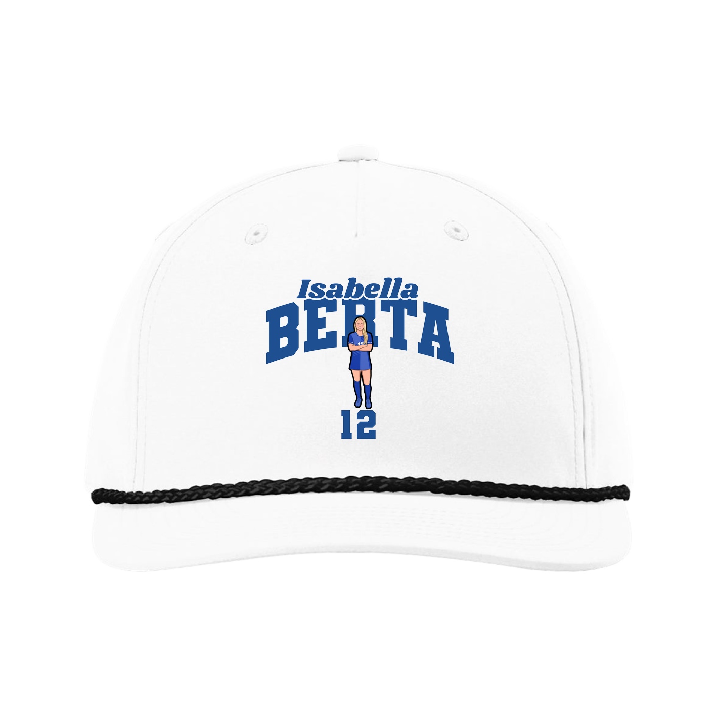Five-Panel Classic Rope Cap — Signature Arch in White