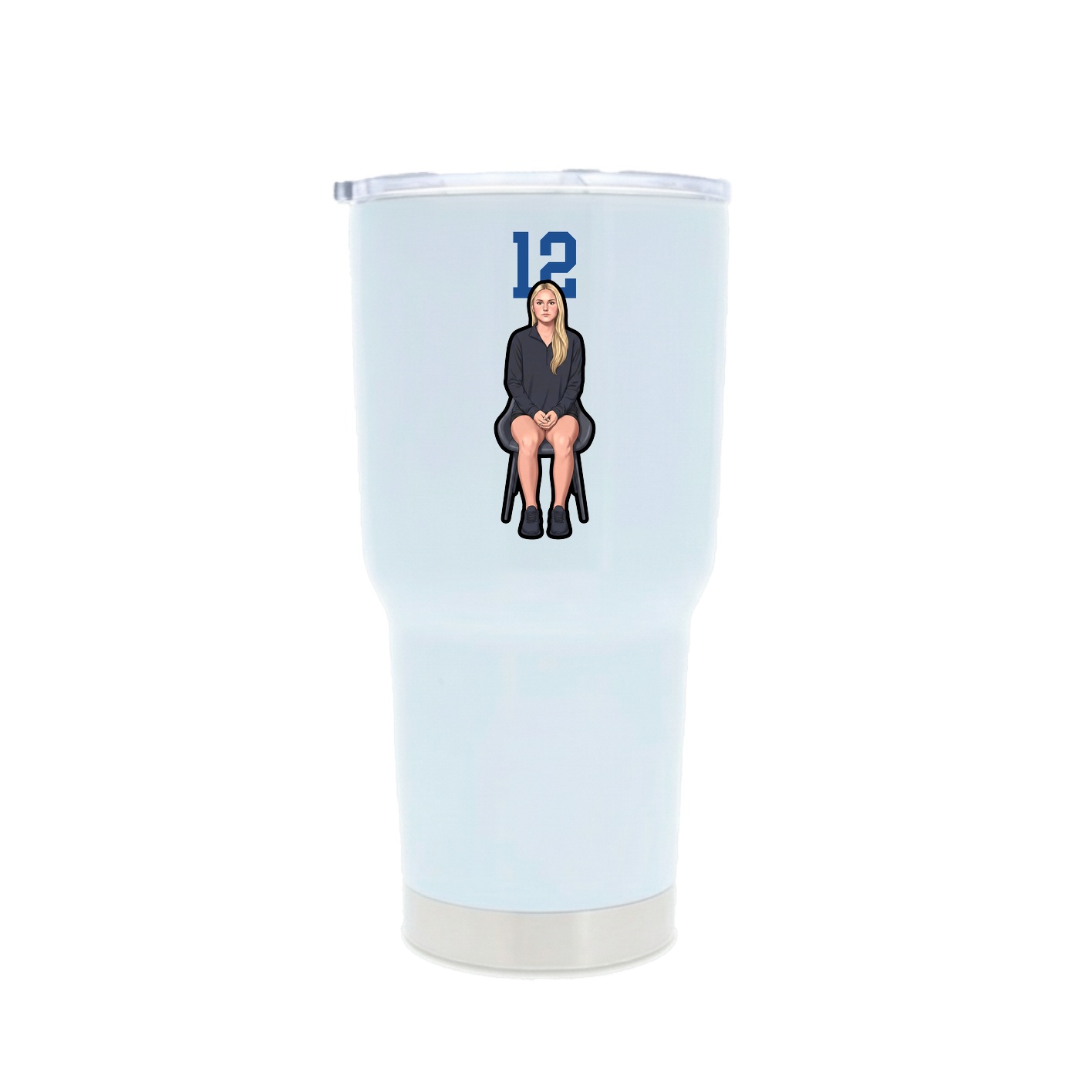 30oz Stainless Steel Tumbler — Number Top in White