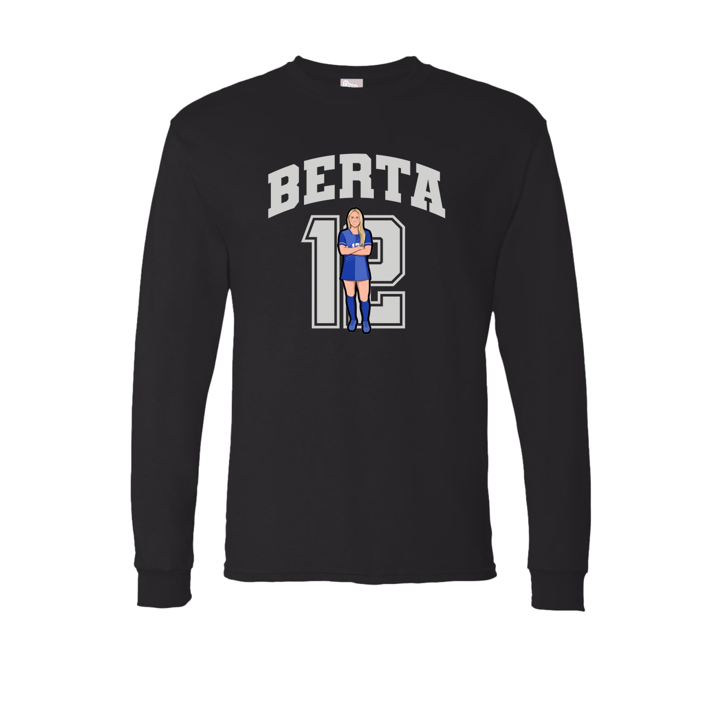 Long Sleeve Tee — Number in Black