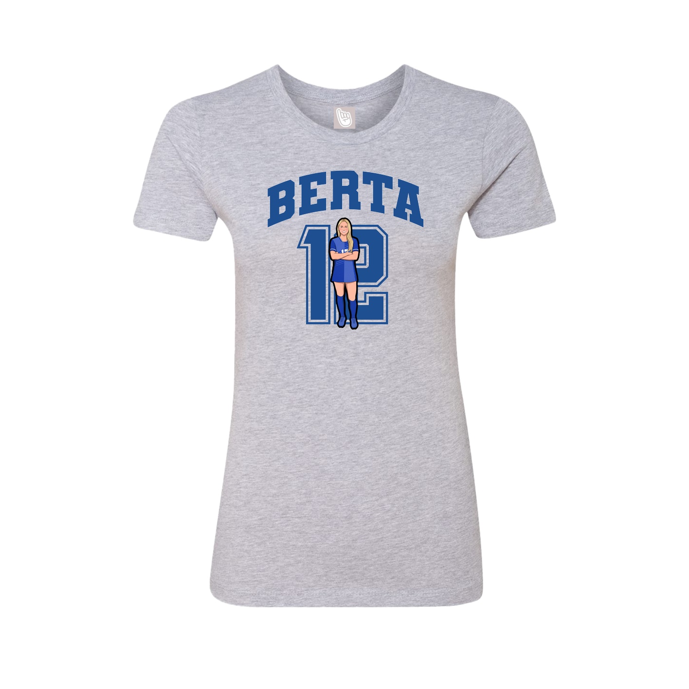 Fitted Women's Tee — Number in Grey