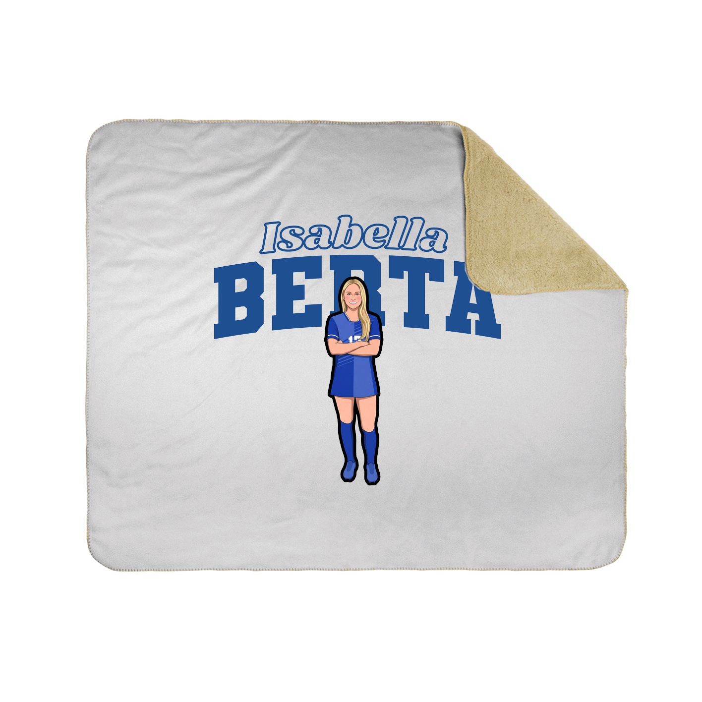 Throw Blanket — Name Arch in White